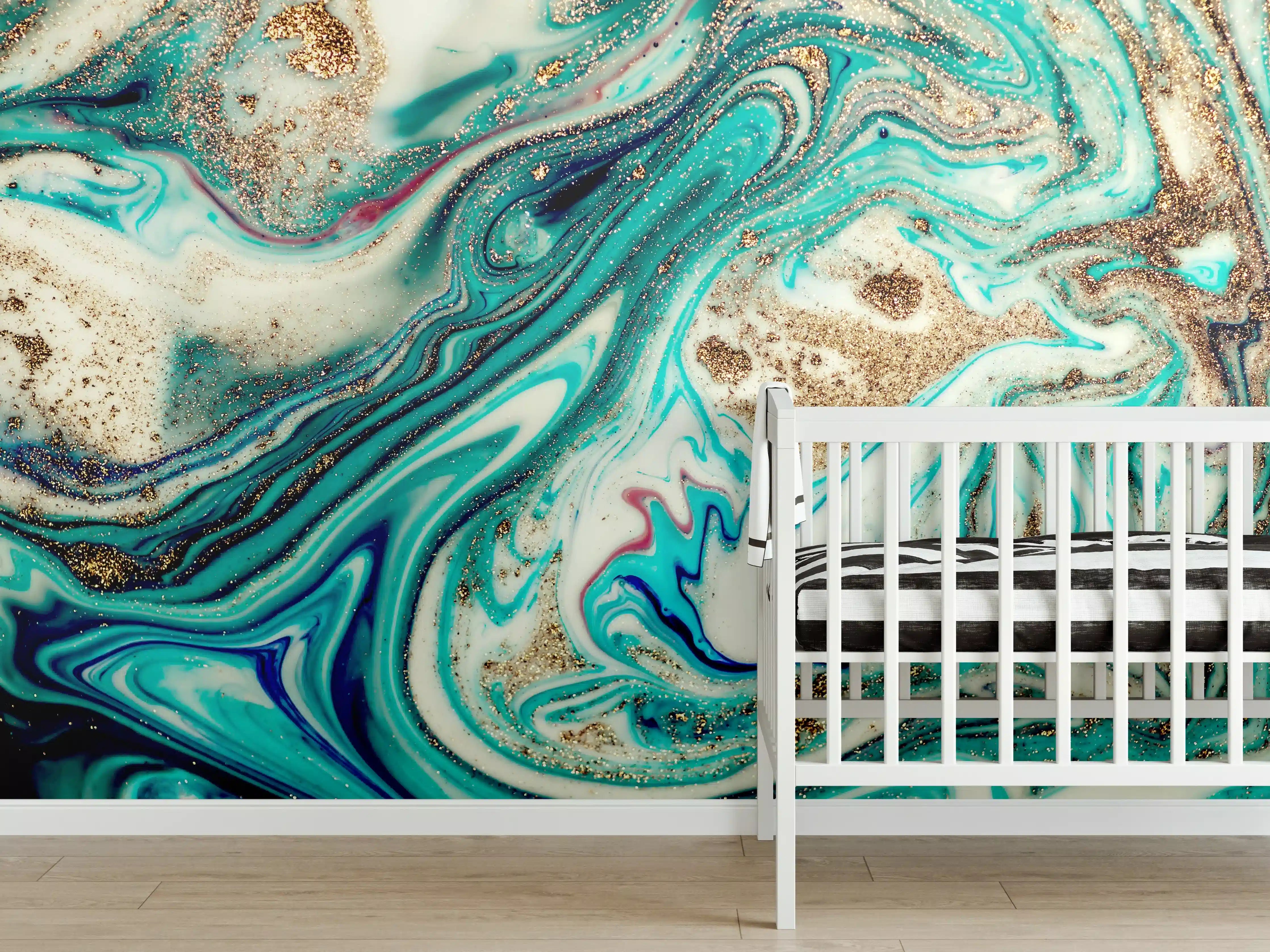 Babyzimmer Wandgestaltung - Magische Abstrakte Marmor-Kunst