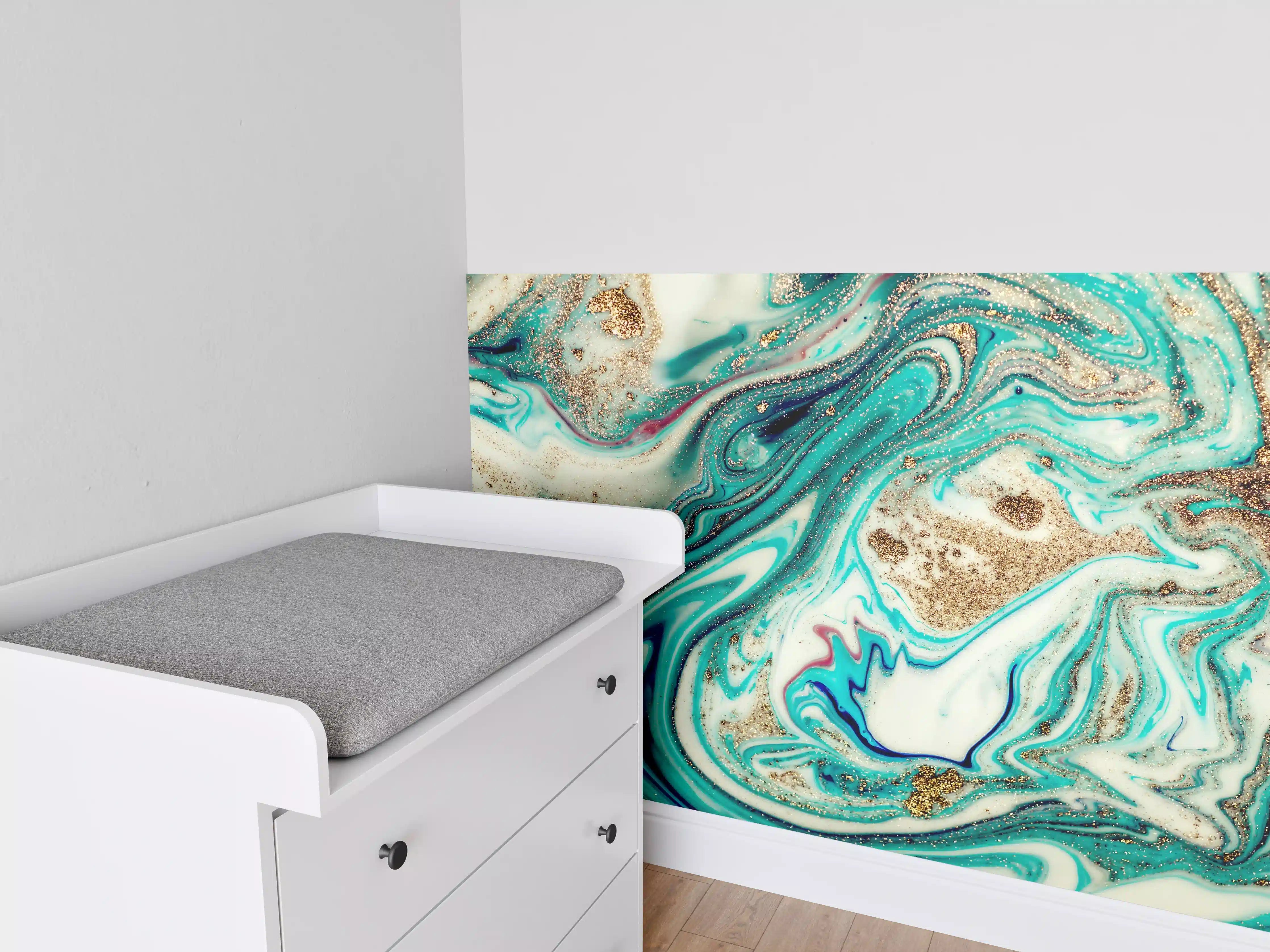 Babyzimmer Wandgestaltung - Magische Abstrakte Marmor-Kunst