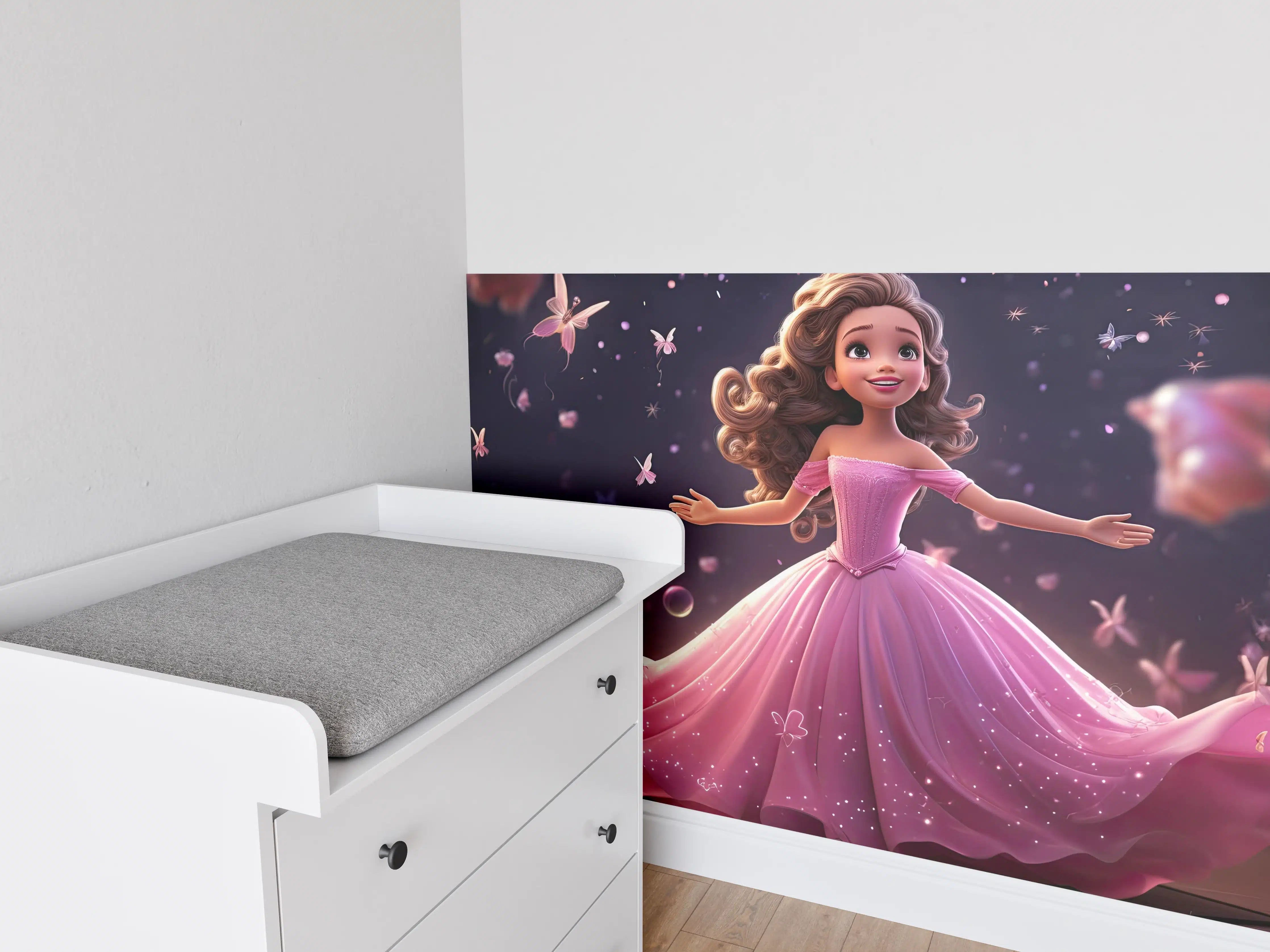 Babyzimmer Wandgestaltung - Magische Märchenhafte Cinderella Szene