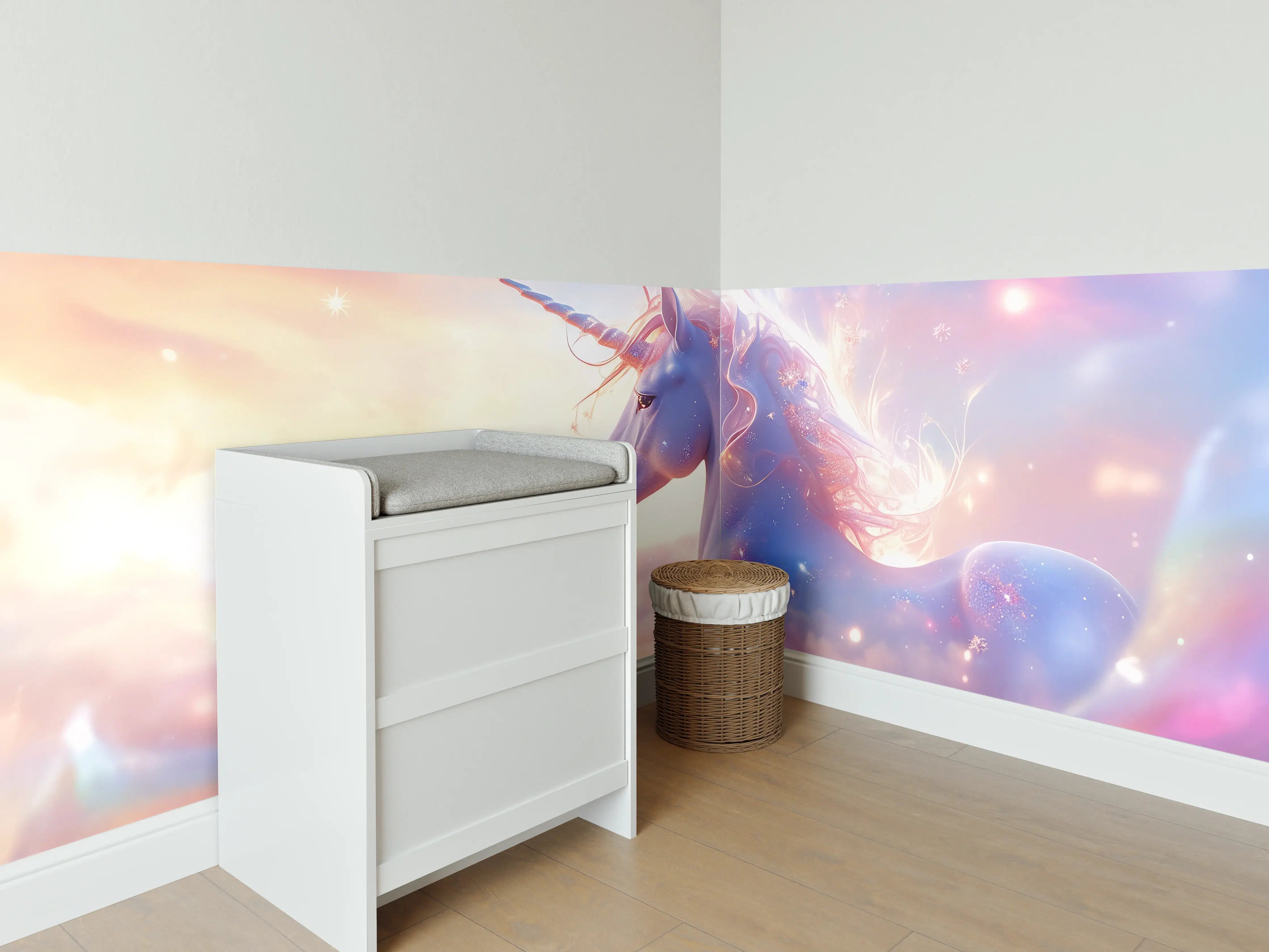 Babyzimmer Wandgestaltung - Magischer Einhorn-Himmelshimmel