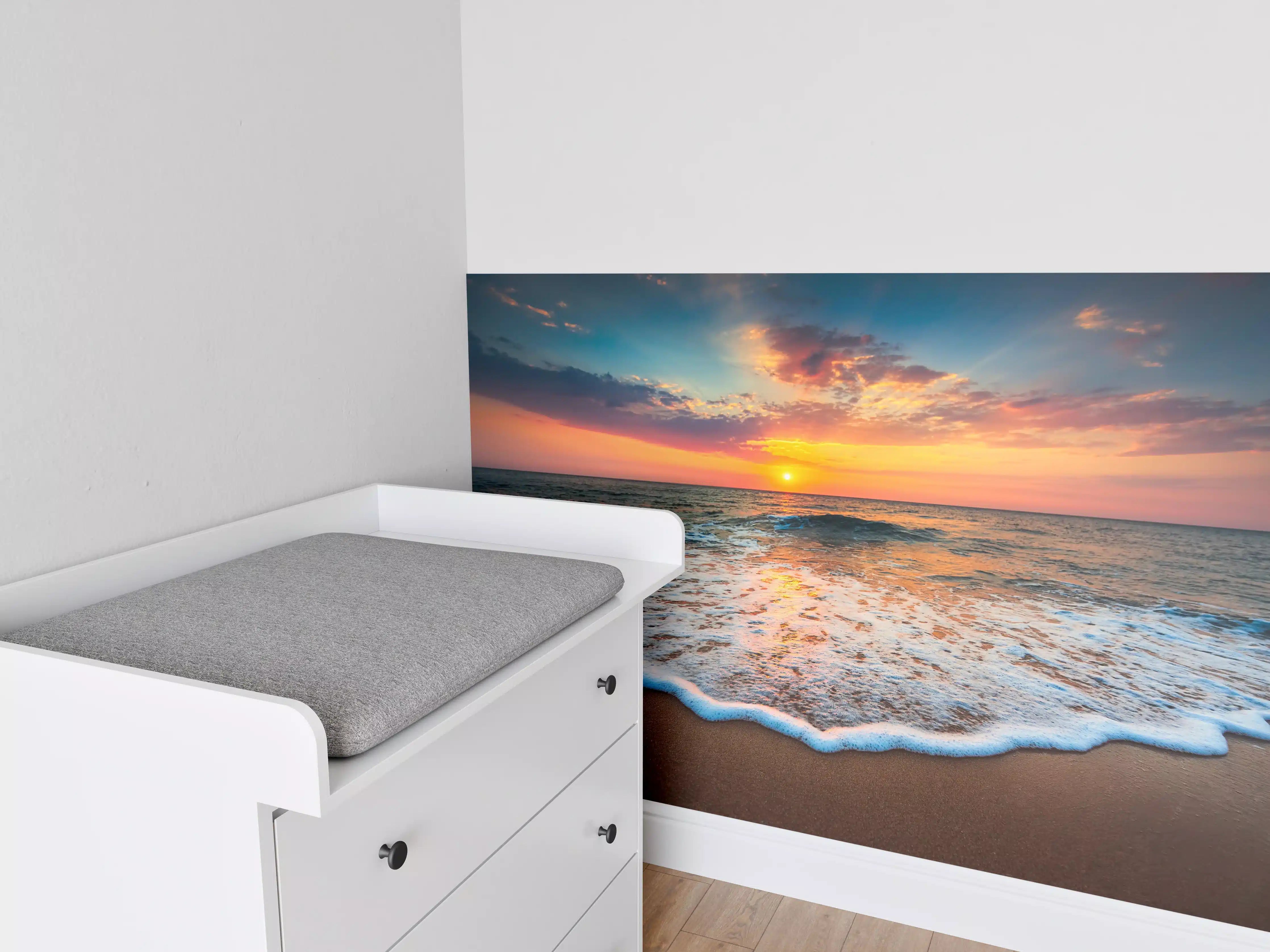 Babyzimmer Wandgestaltung - Magischer Sonnenaufgang Meer