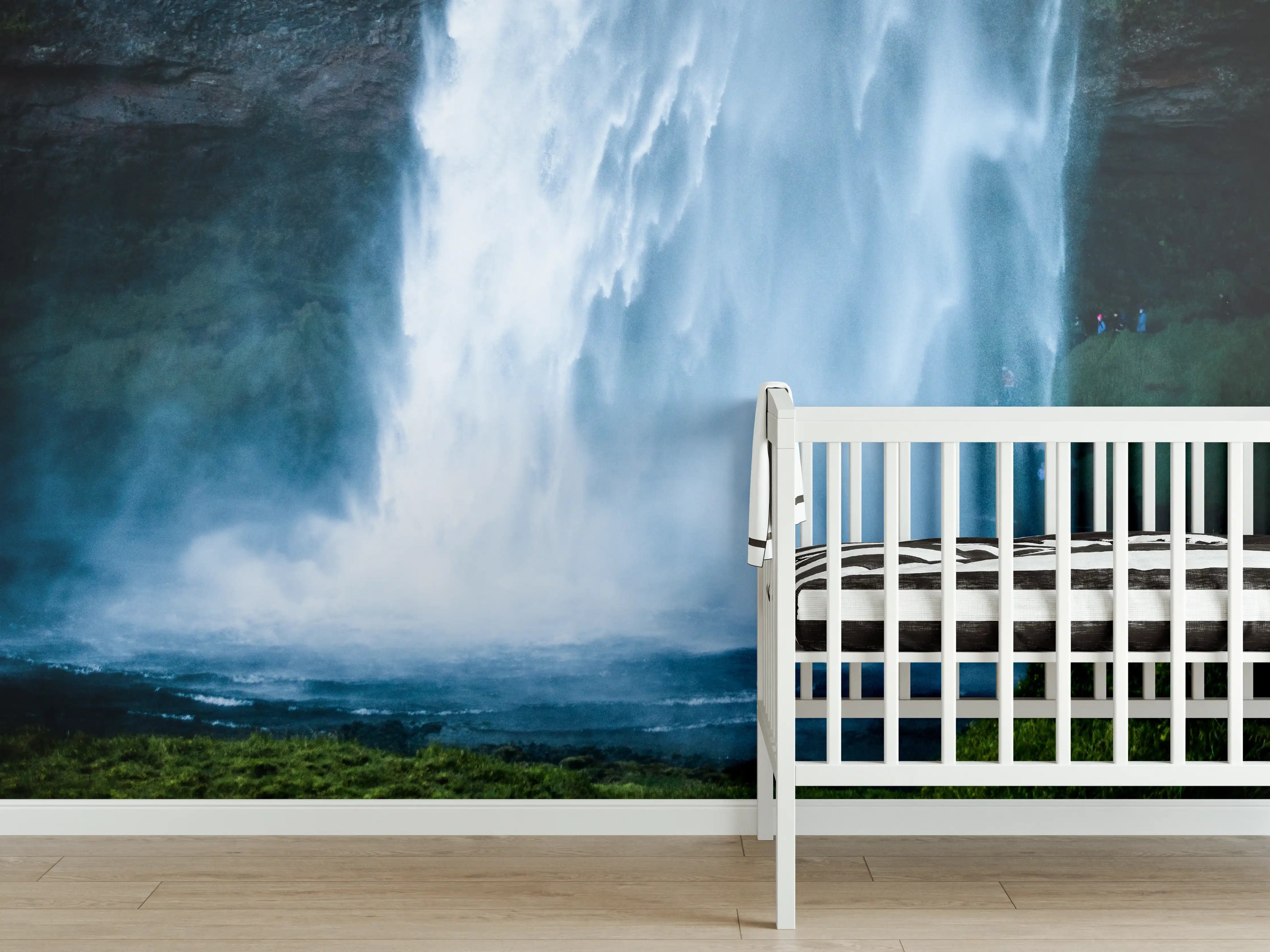 Babyzimmer Wandgestaltung - Majestätischer Wasserfall in Island