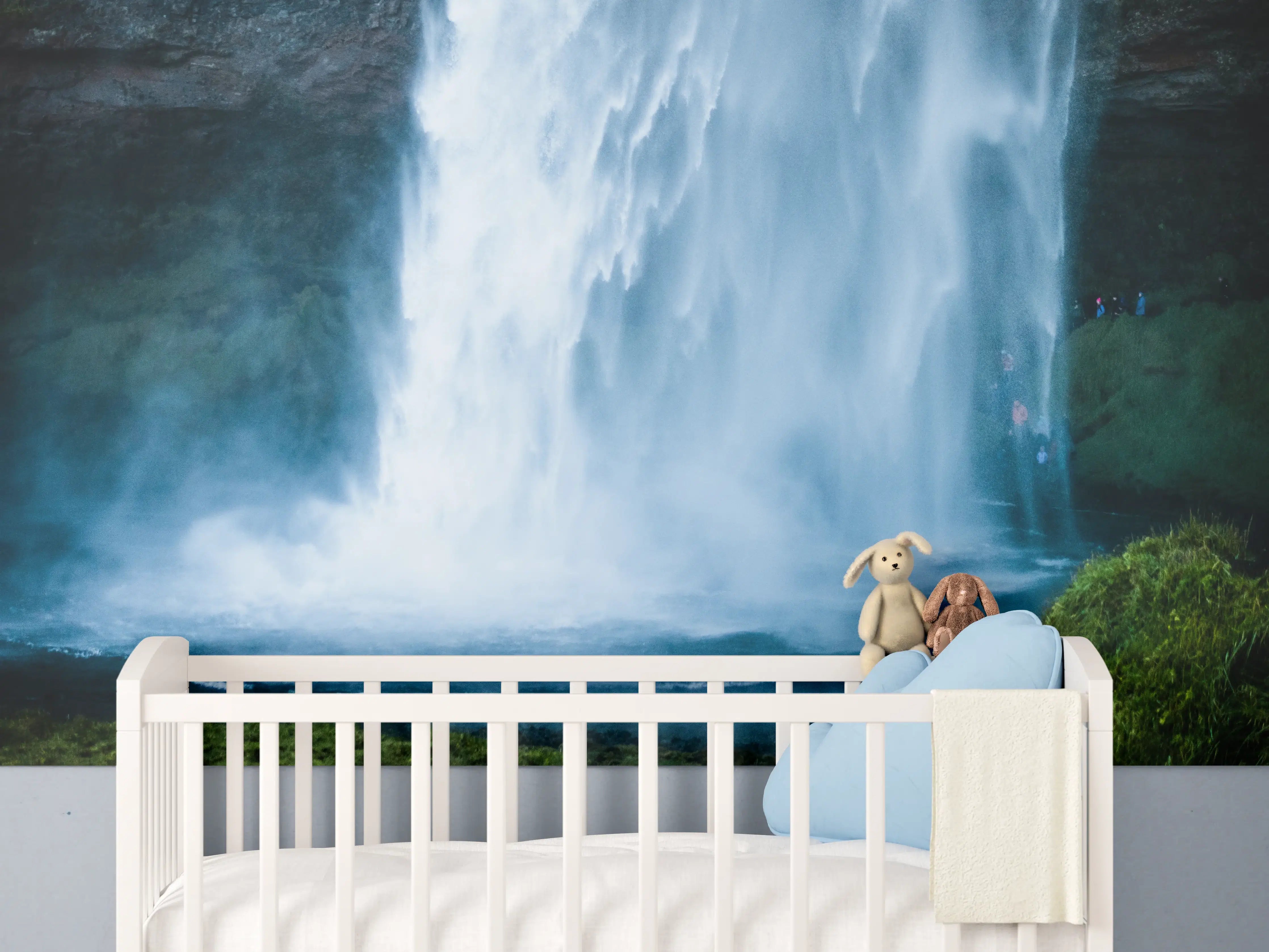 Babyzimmer Wandgestaltung - Majestätischer Wasserfall in Island