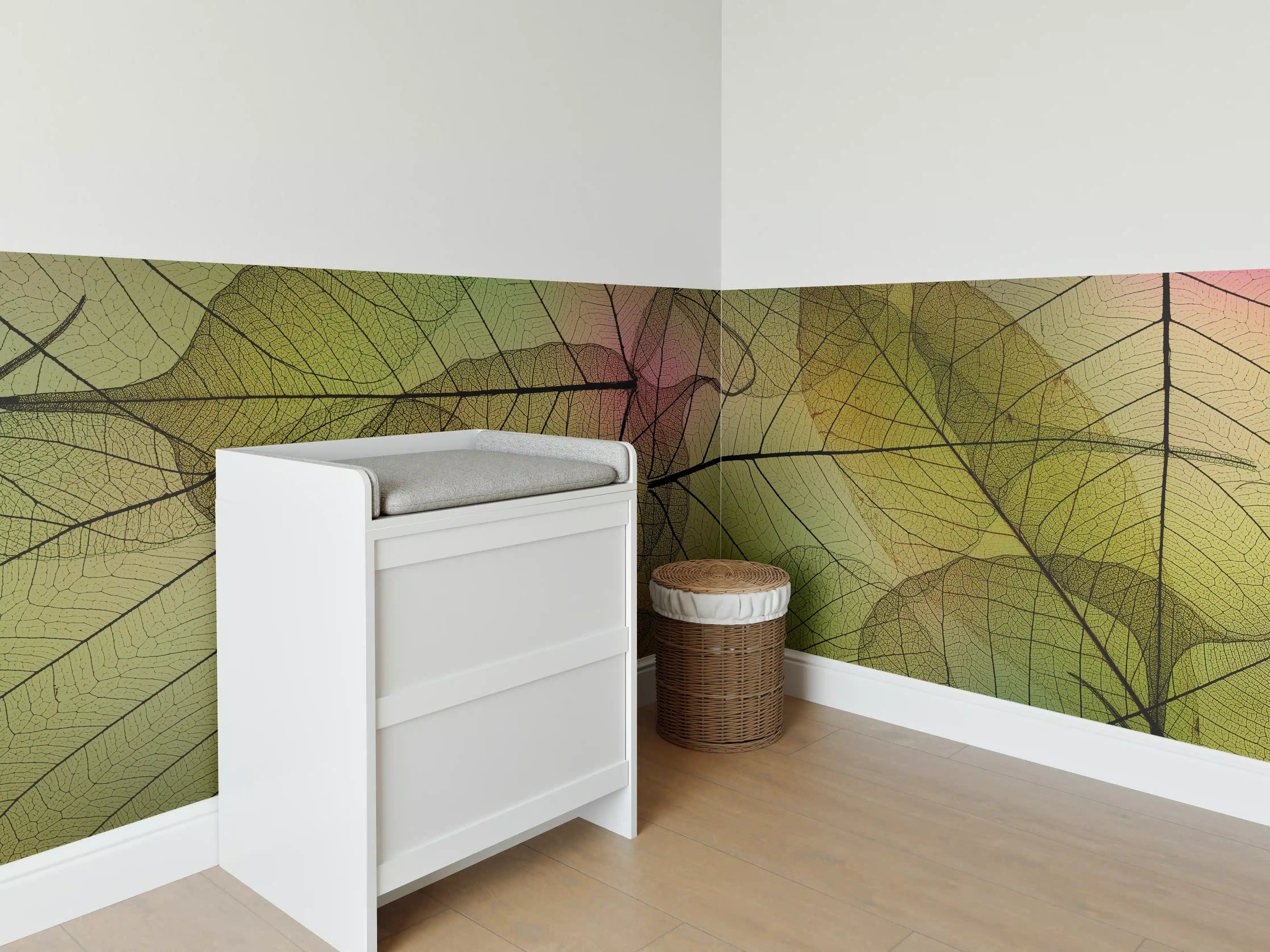 Babyzimmer Wandgestaltung - Makro Blattadern Textur