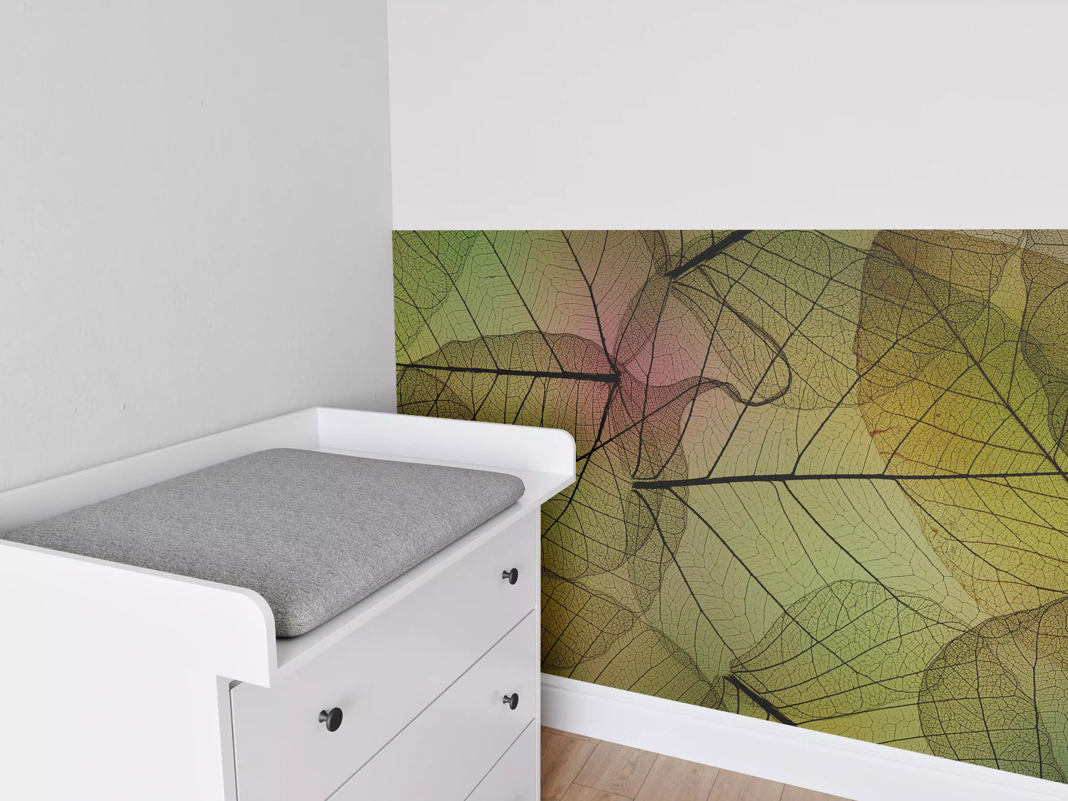 Babyzimmer Wandgestaltung - Makro Blattadern Textur