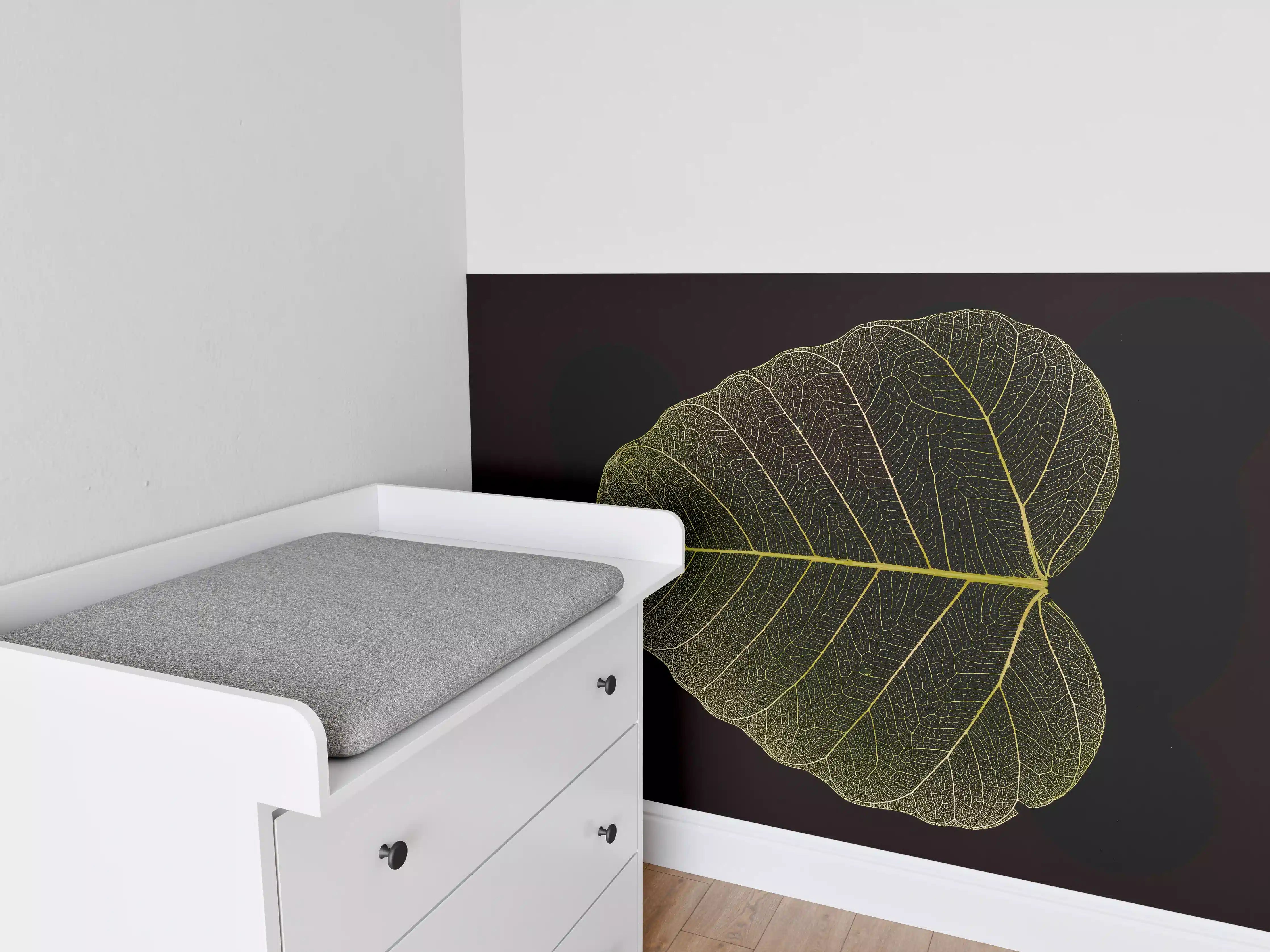 Babyzimmer Wandgestaltung - Makrofotografie Blattstruktur Gelb