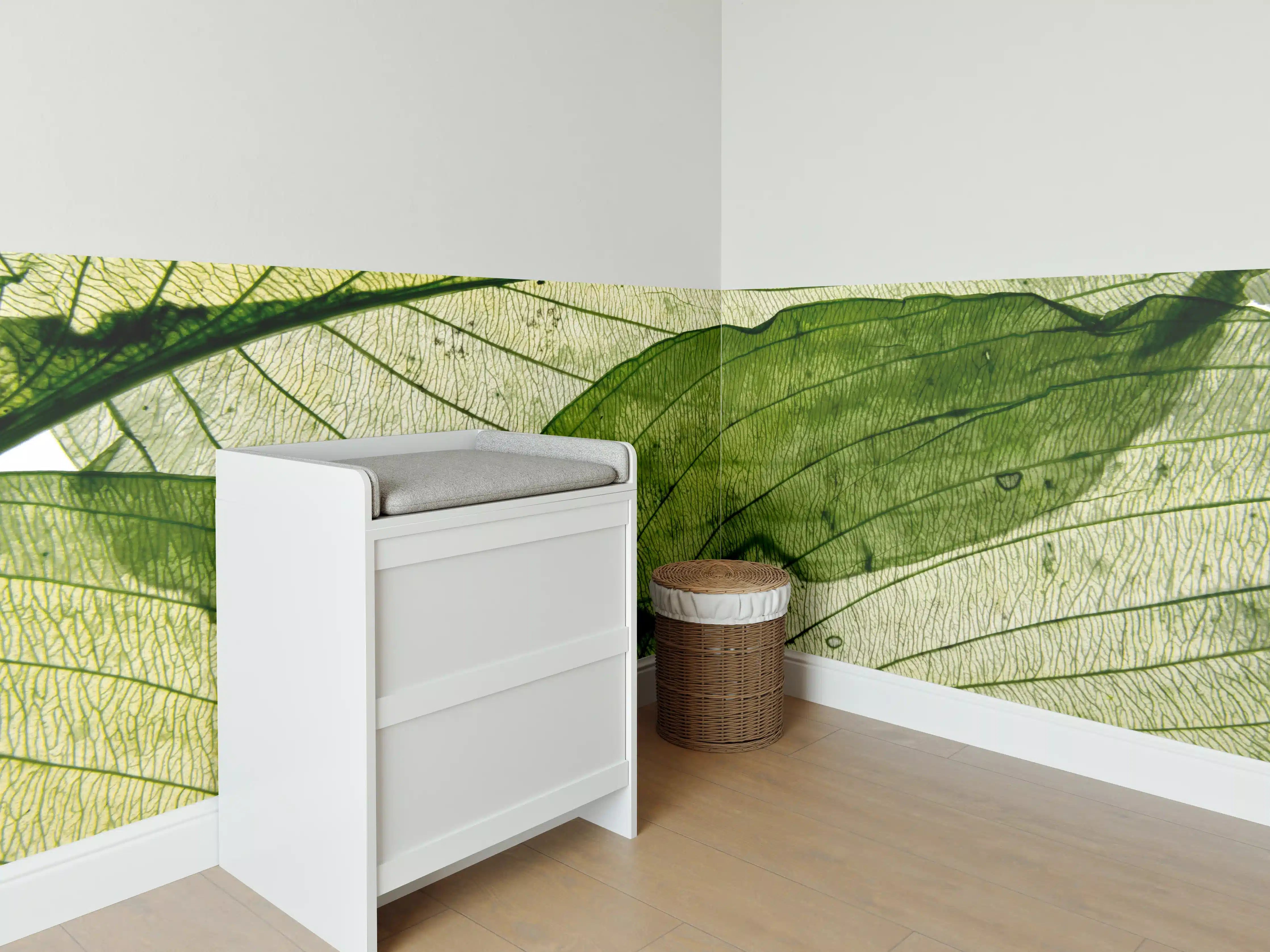 Babyzimmer Wandgestaltung - Makrotextur von herbstlich getrockneten Blättern
