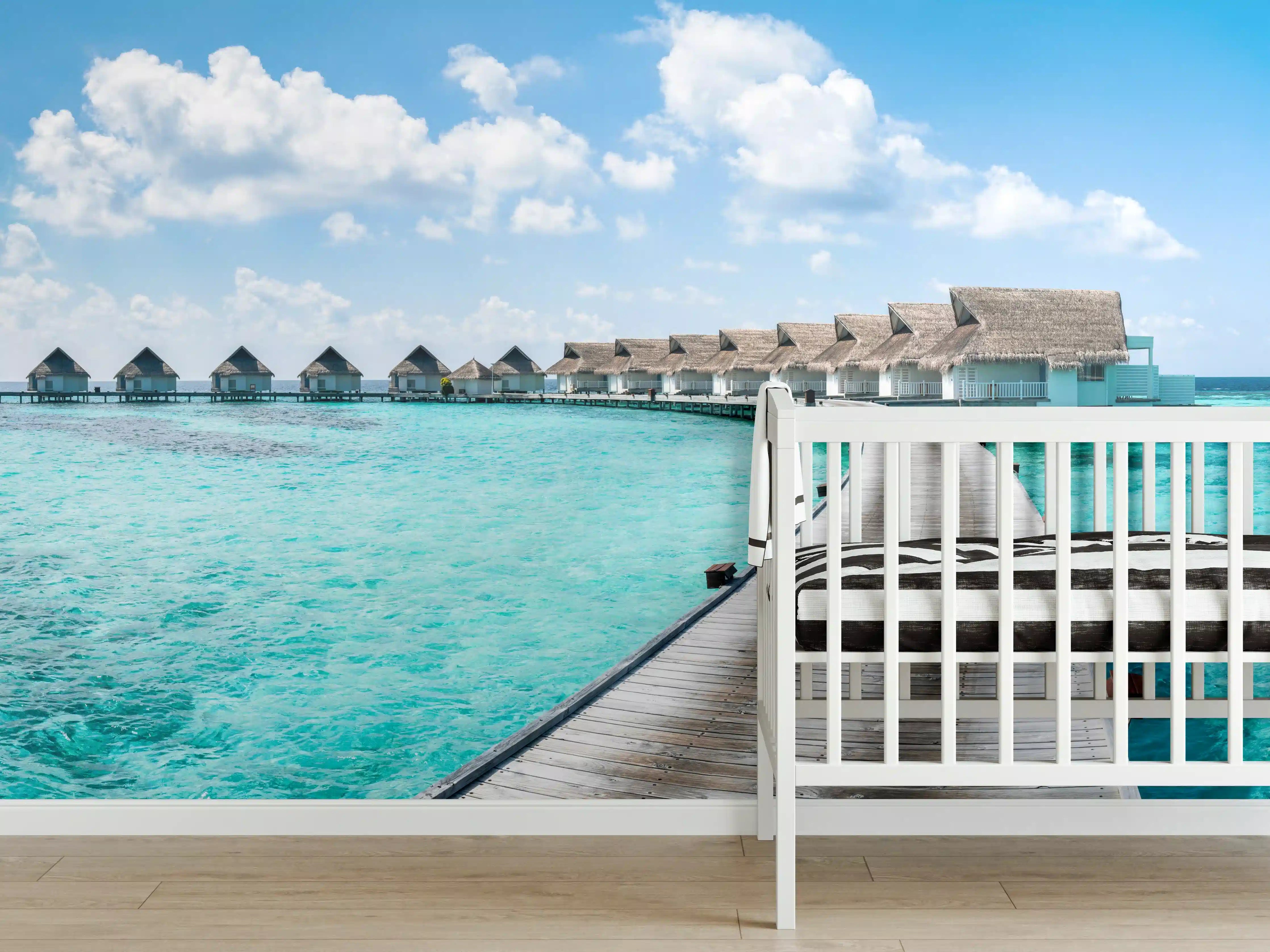 Babyzimmer Wandgestaltung - Malediven Wasser-Hotel