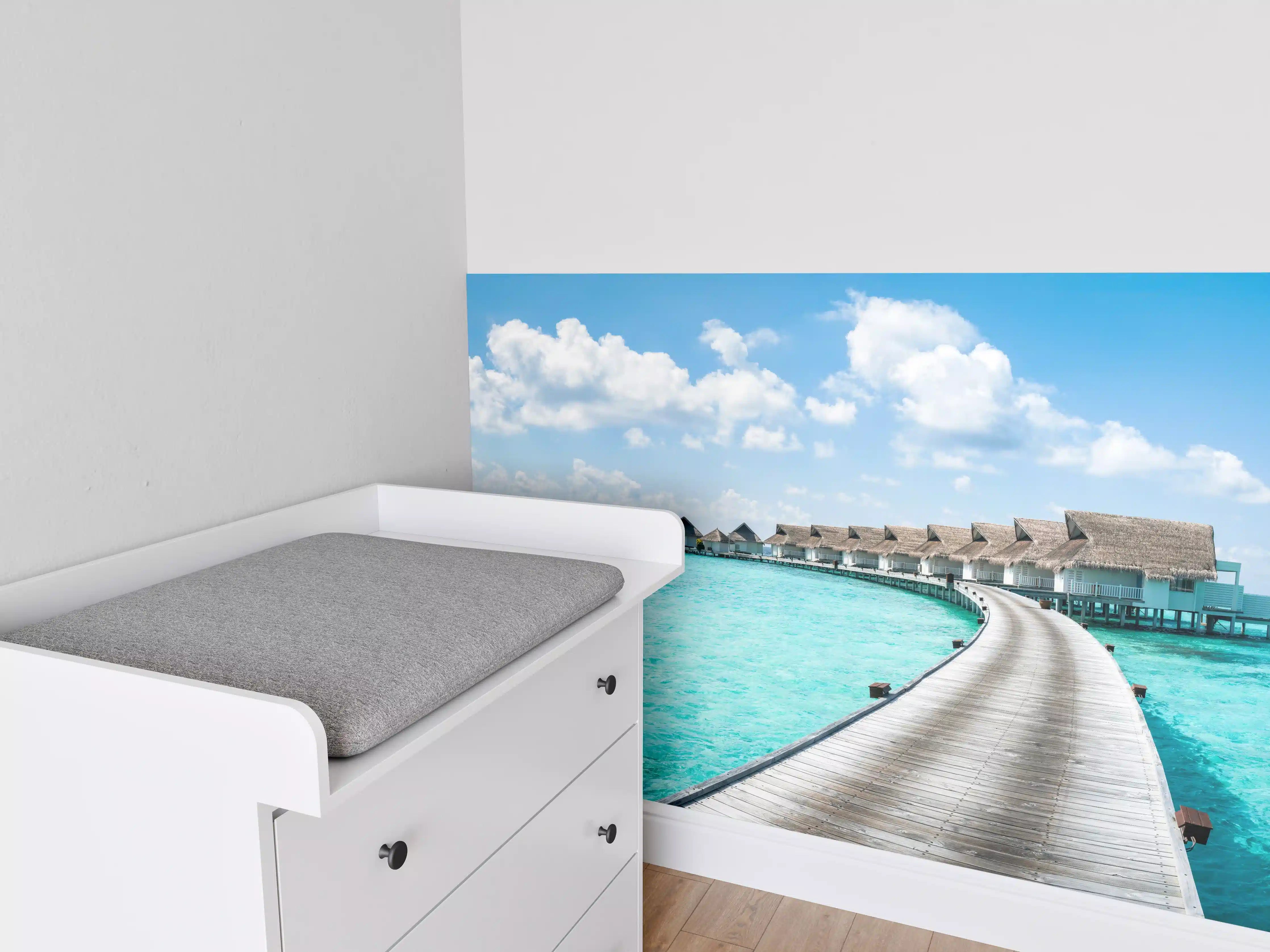 Babyzimmer Wandgestaltung - Malediven Wasser-Hotel