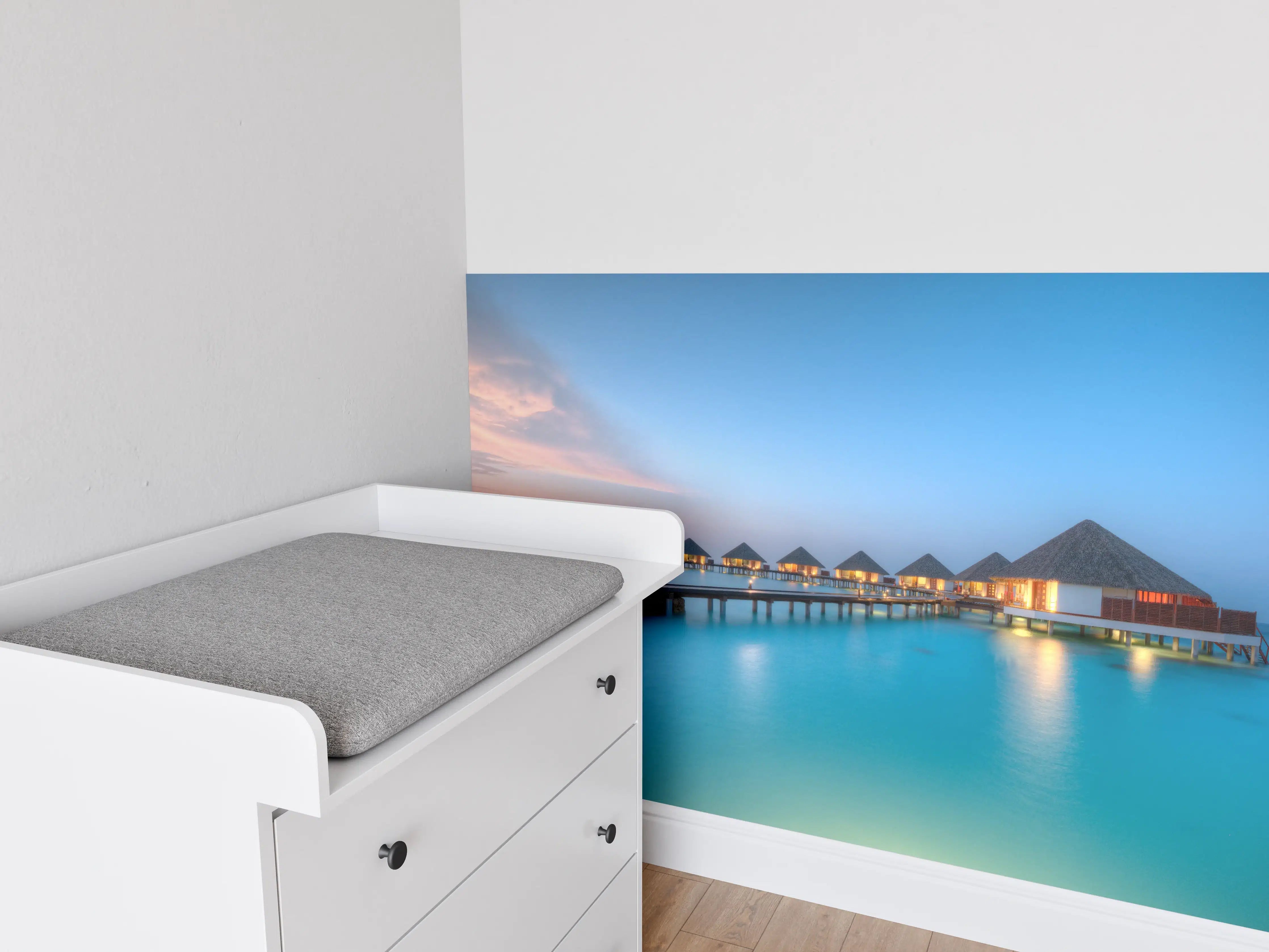 Babyzimmer Wandgestaltung - Malediven Wasservillen