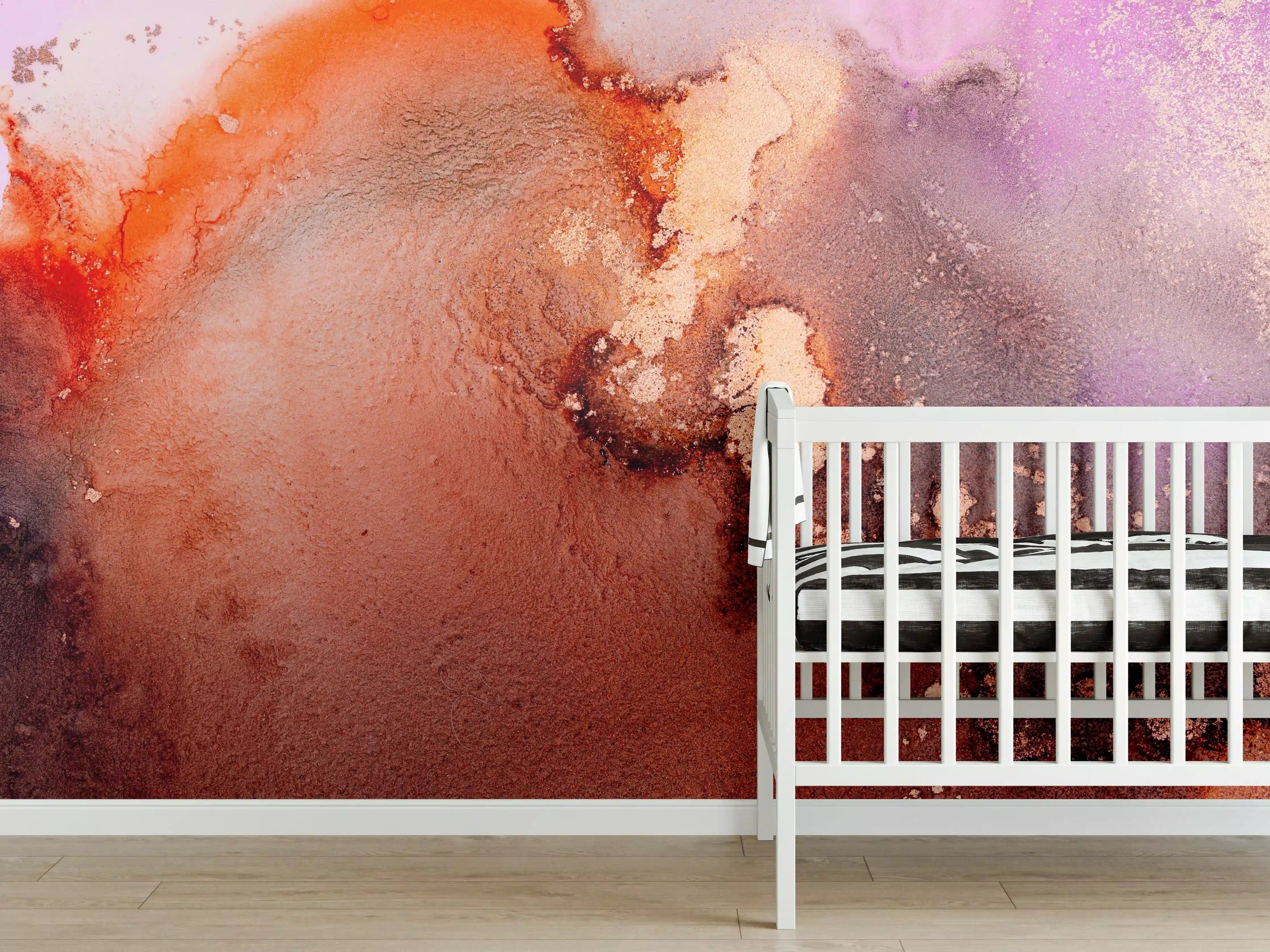 Babyzimmer Wandgestaltung - Mamor Wandtextur - Flüssigmalerei
