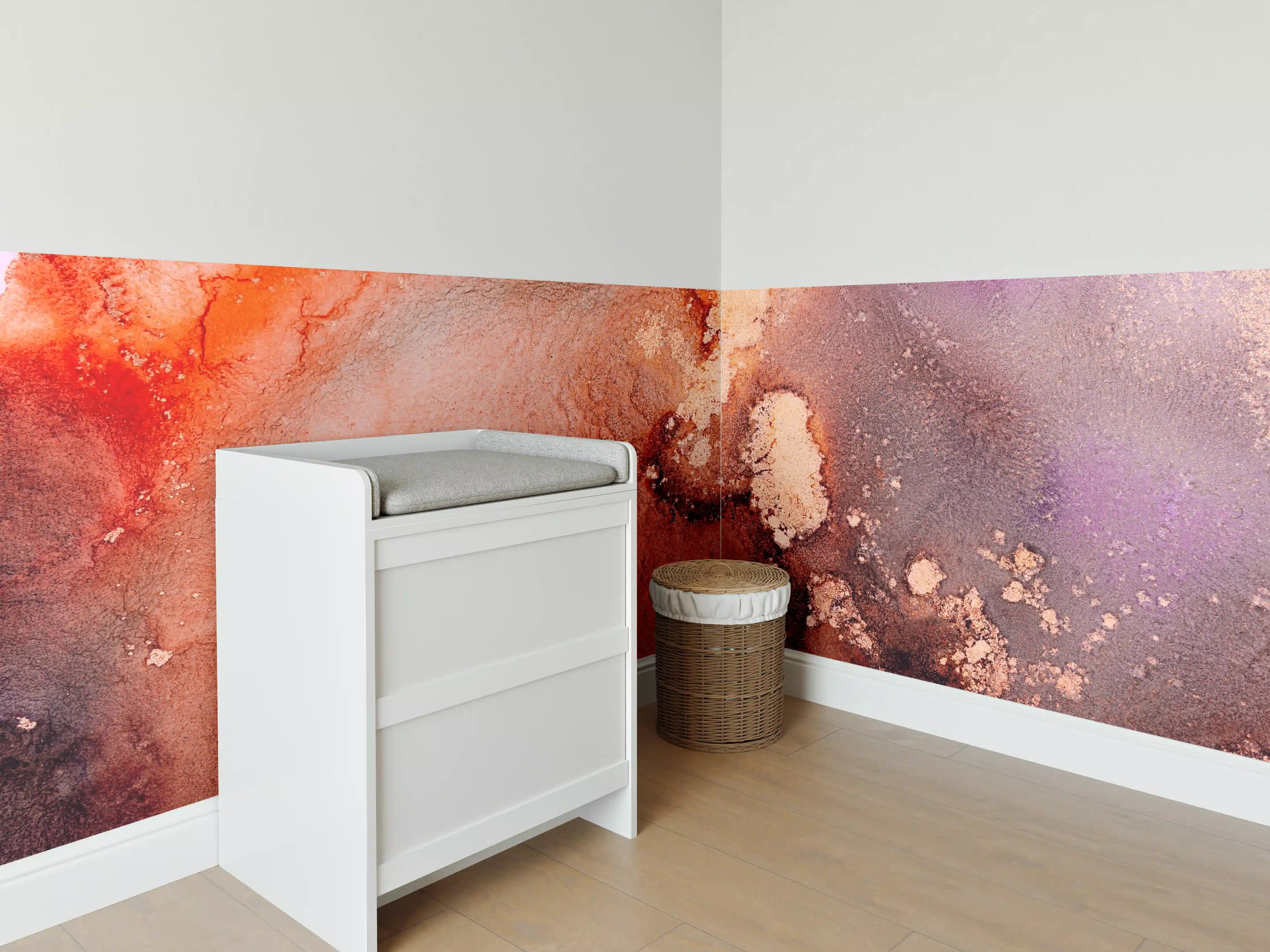 Babyzimmer Wandgestaltung - Mamor Wandtextur - Flüssigmalerei