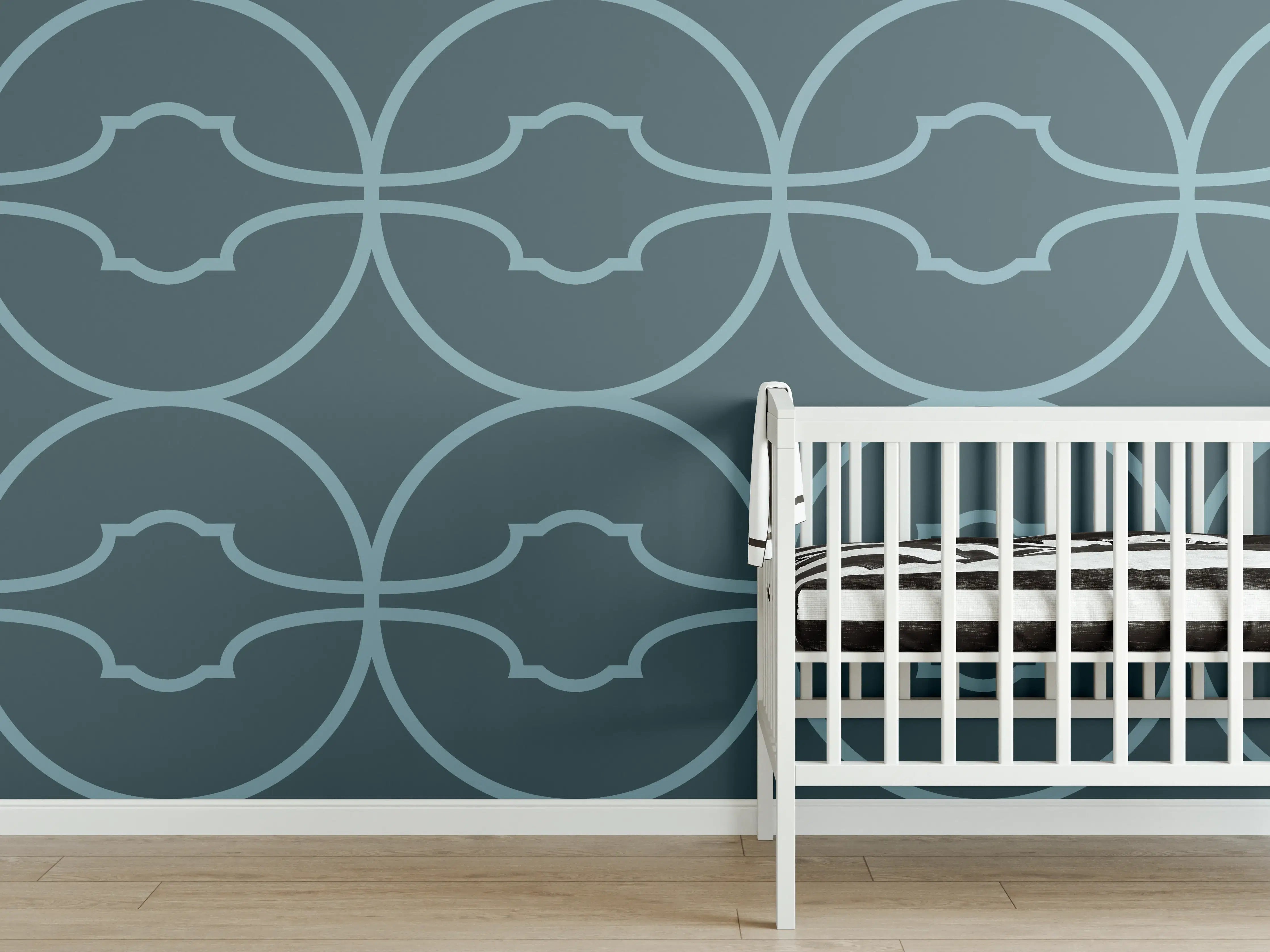 Babyzimmer Wandgestaltung - Maritime Wellen-Muster Tapete