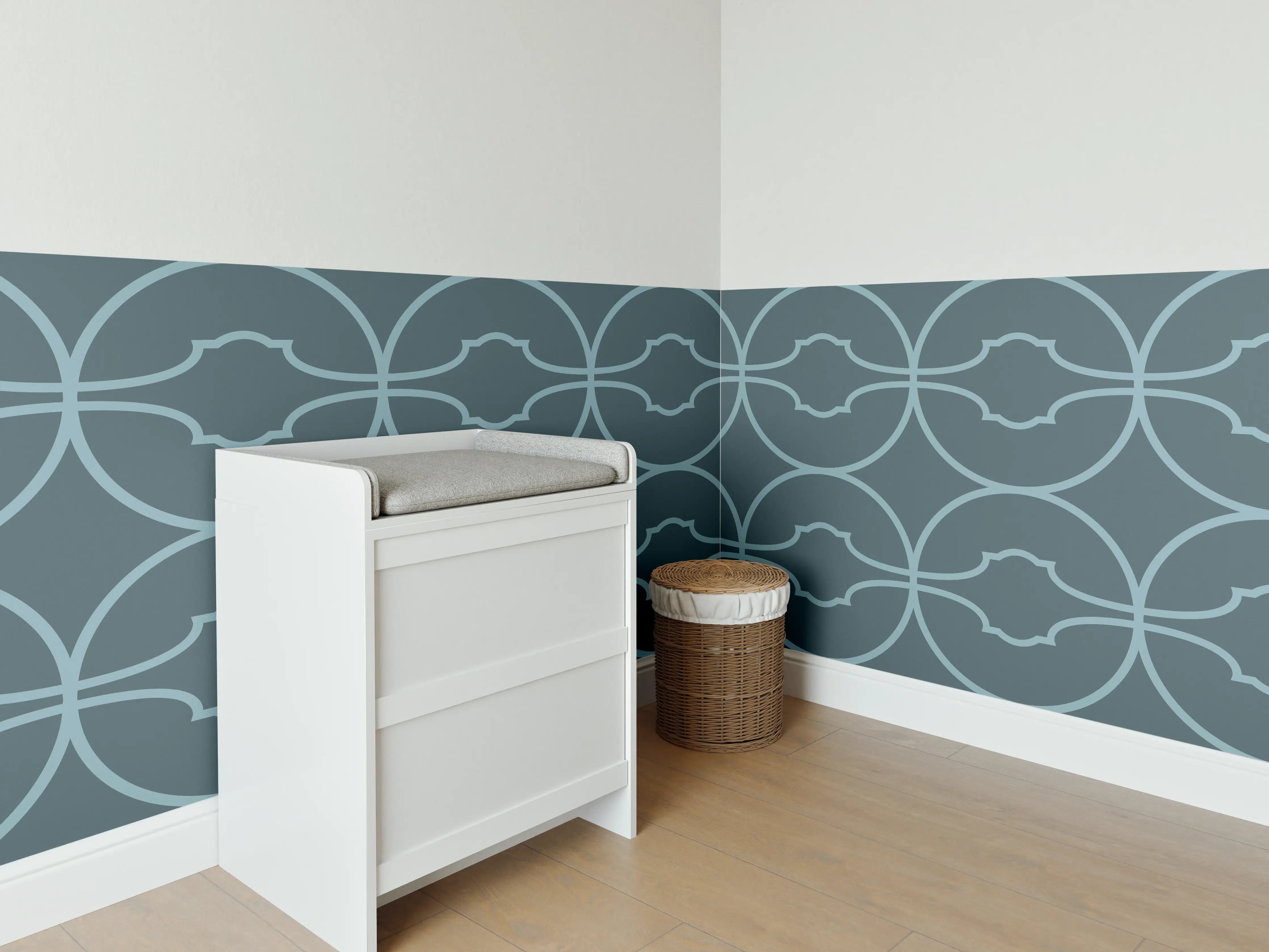 Babyzimmer Wandgestaltung - Maritime Wellen-Muster Tapete