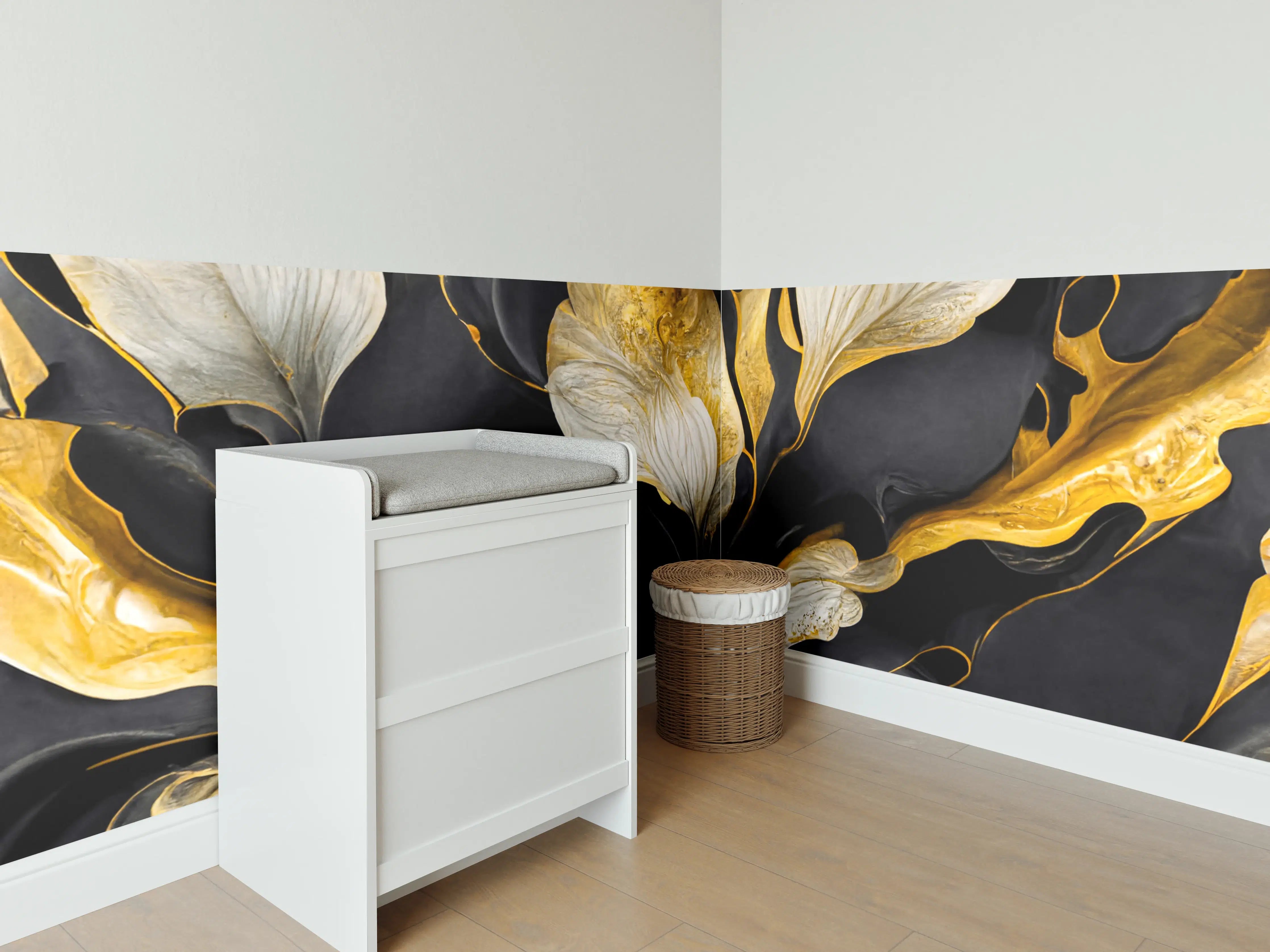 Babyzimmer Wandgestaltung - Marmor Blumenmuster