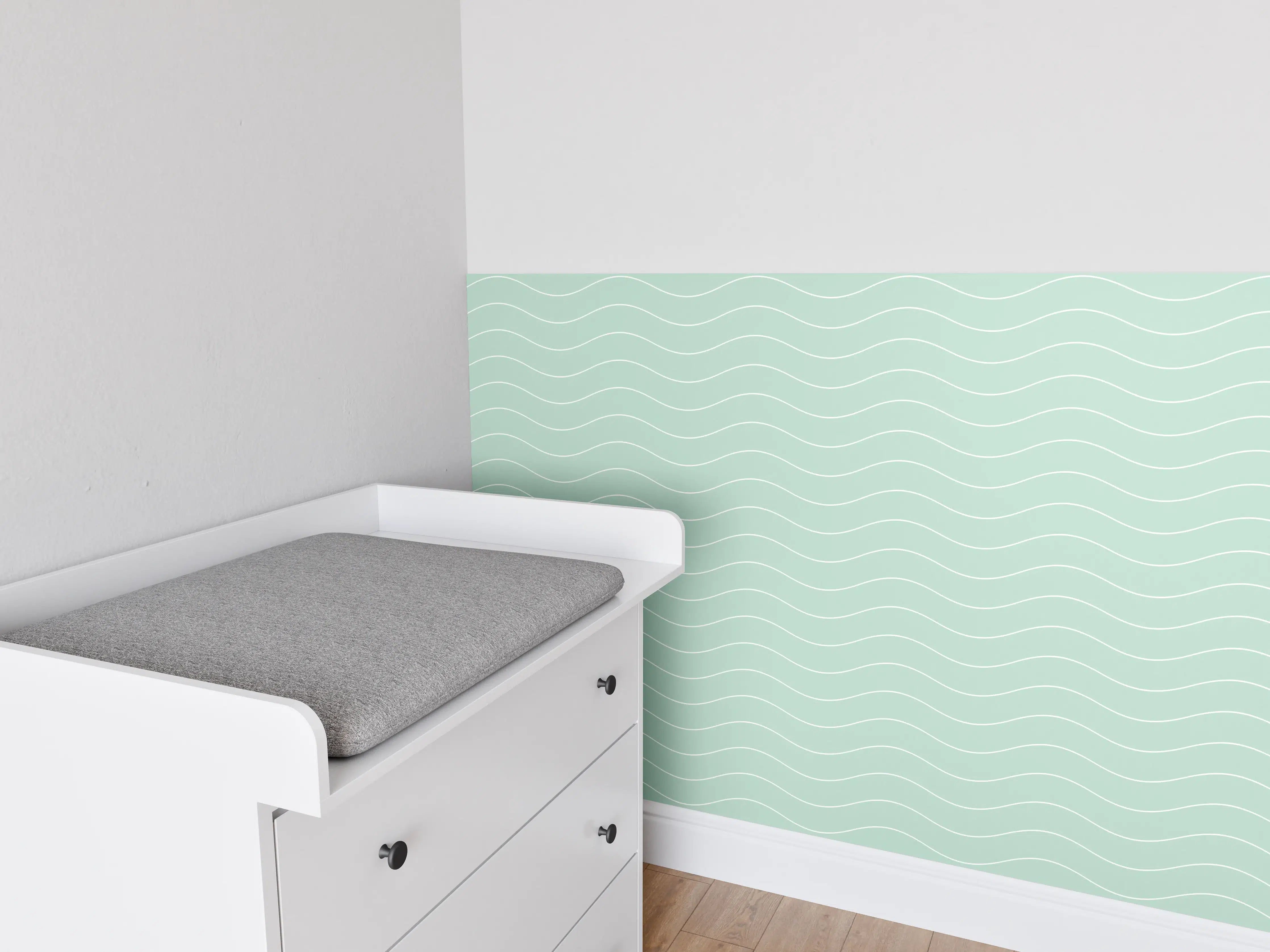 Babyzimmer Wandgestaltung - Marmor-Grau-Wand mit eleganter Struktur