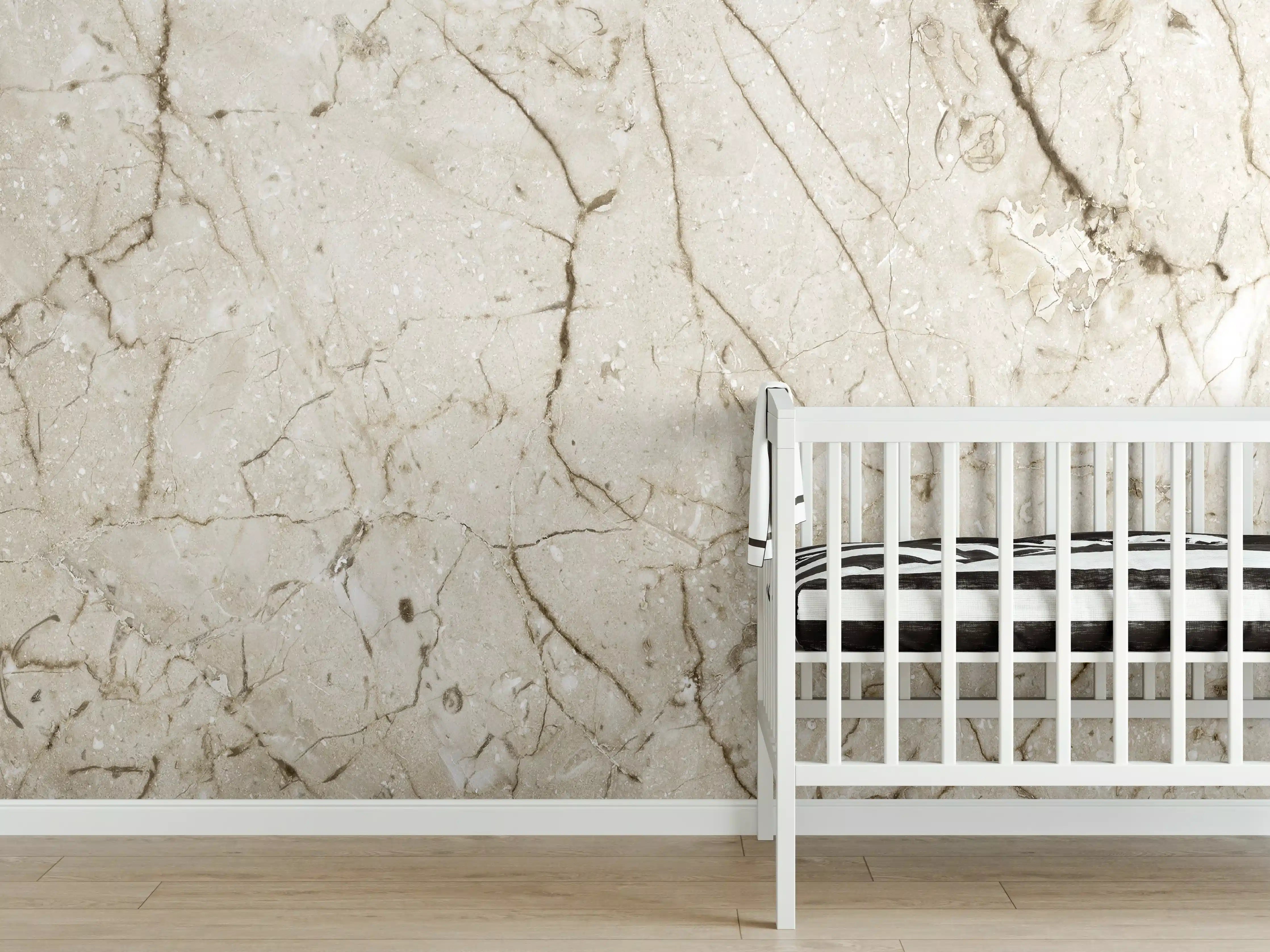 Babyzimmer Wandgestaltung - Marmor Hintergrund - Beige