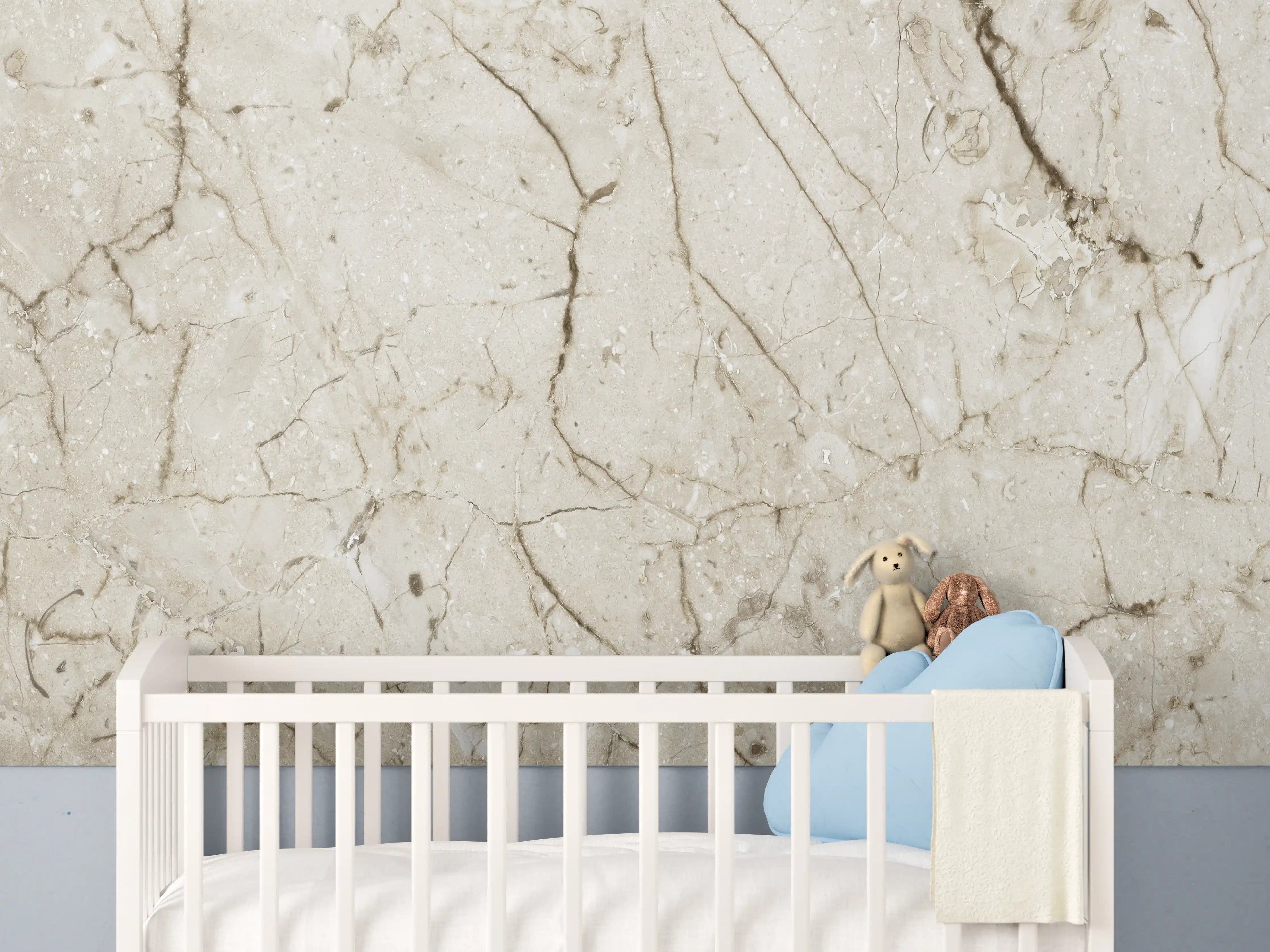 Babyzimmer Wandgestaltung - Marmor Hintergrund - Beige