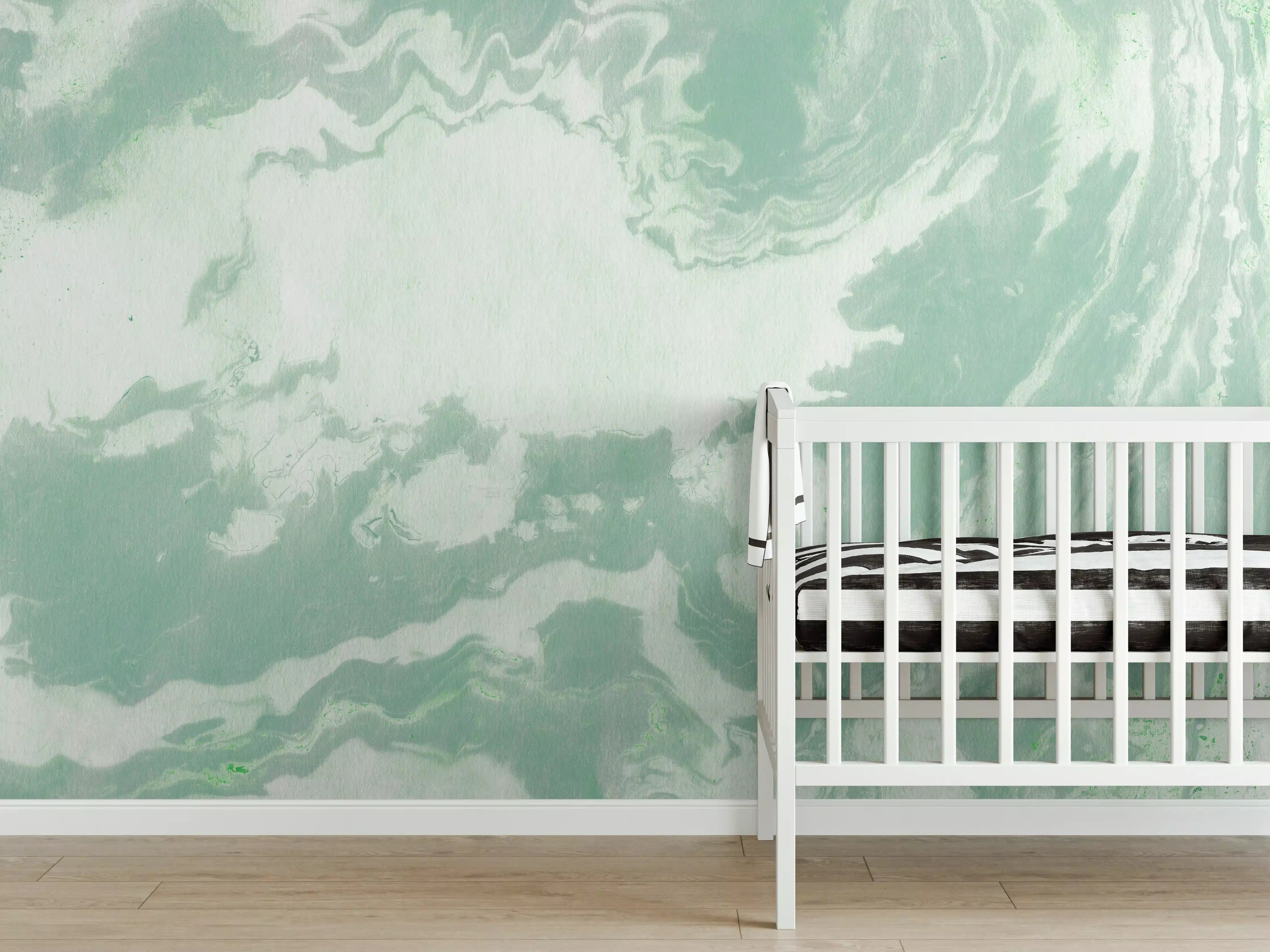 Babyzimmer Wandgestaltung - Marmor Oberfläche - Pastellmalerei
