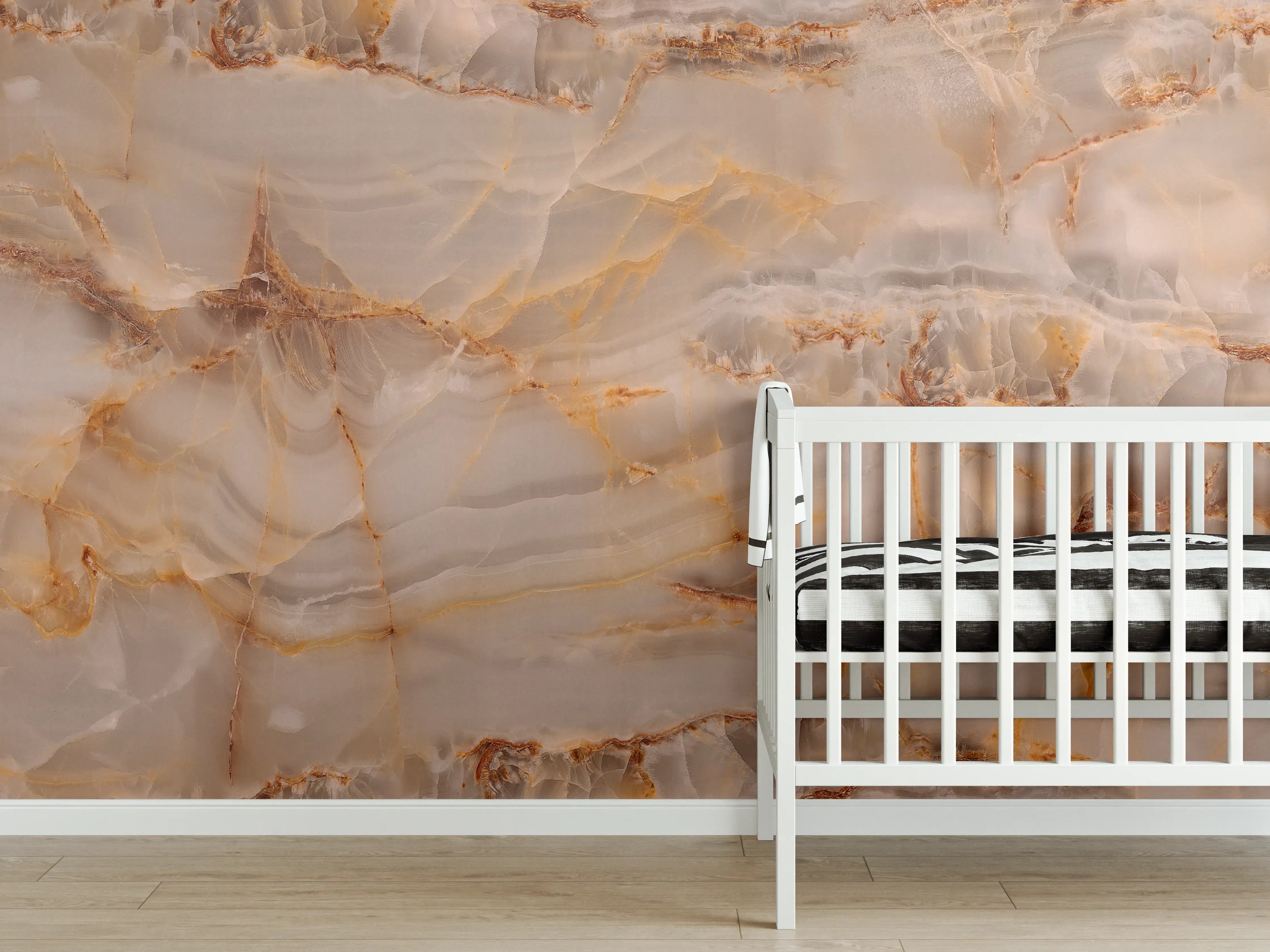 Babyzimmer Wandgestaltung - Marmor Onyx Struktur