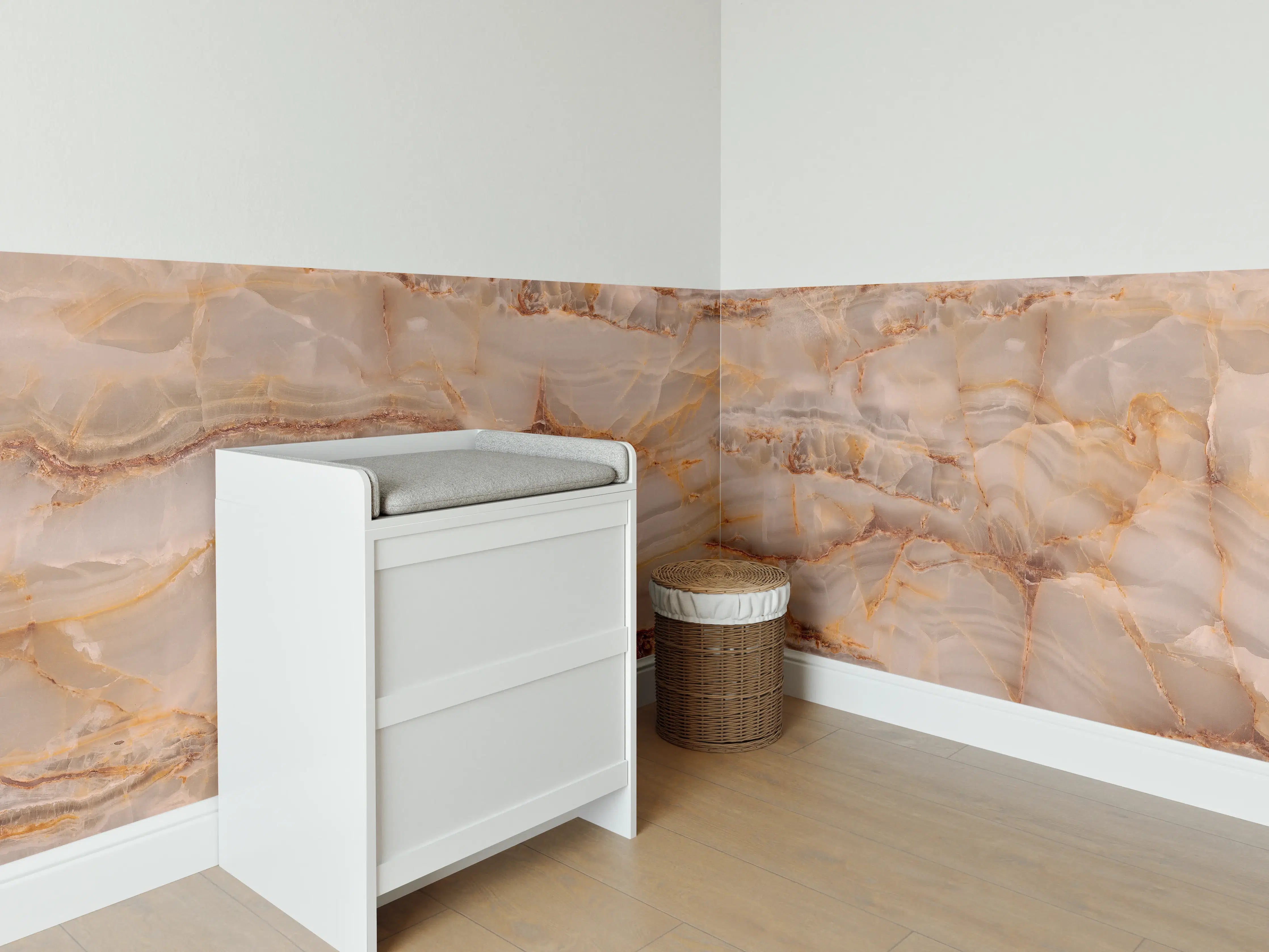 Babyzimmer Wandgestaltung - Marmor Onyx Struktur