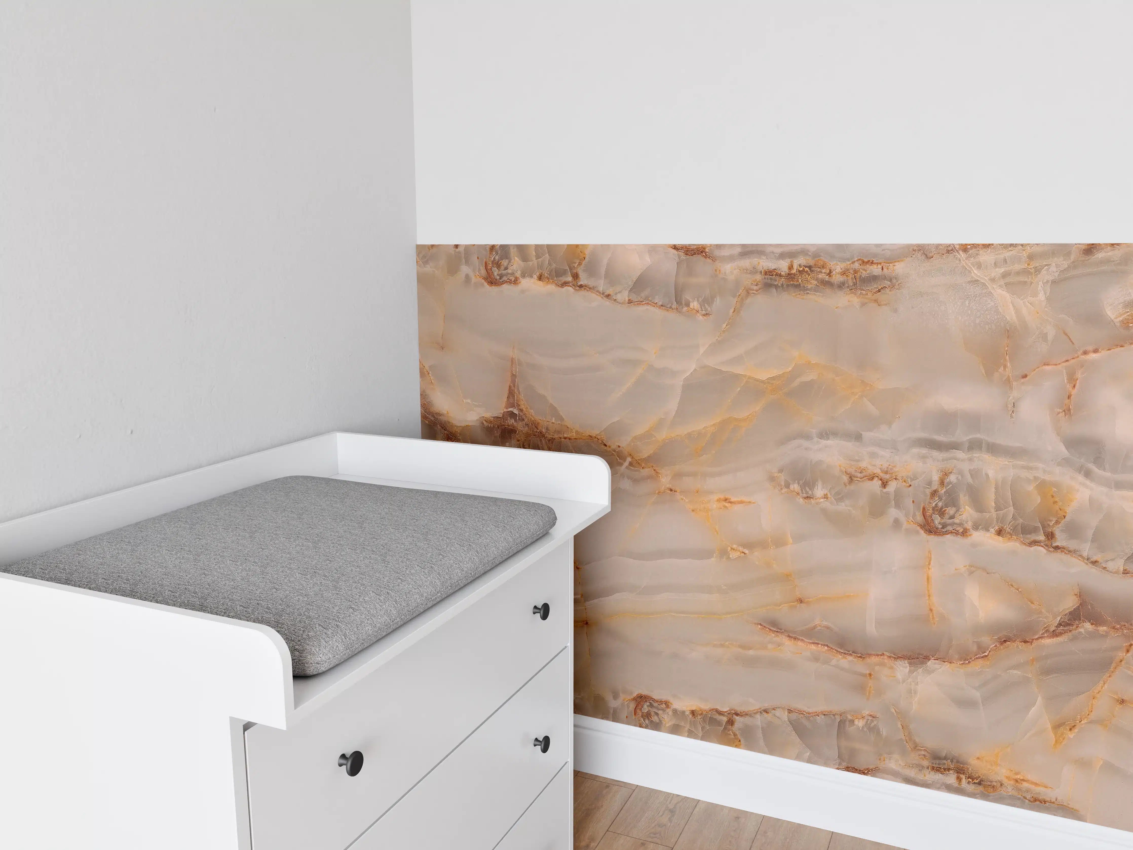 Babyzimmer Wandgestaltung - Marmor Onyx Struktur