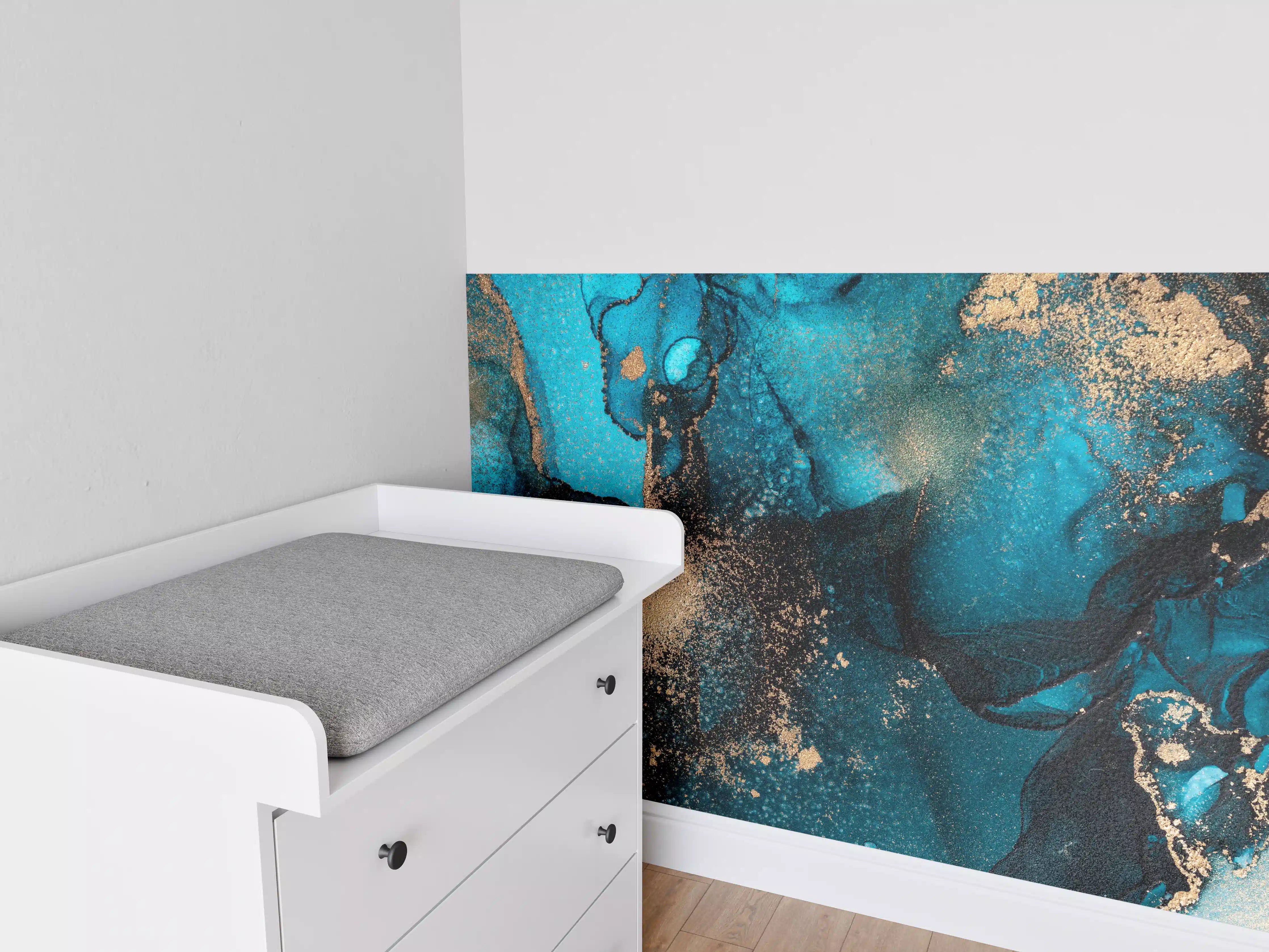 Babyzimmer Wandgestaltung - Marmor Wand Design - Flüssigmalerei