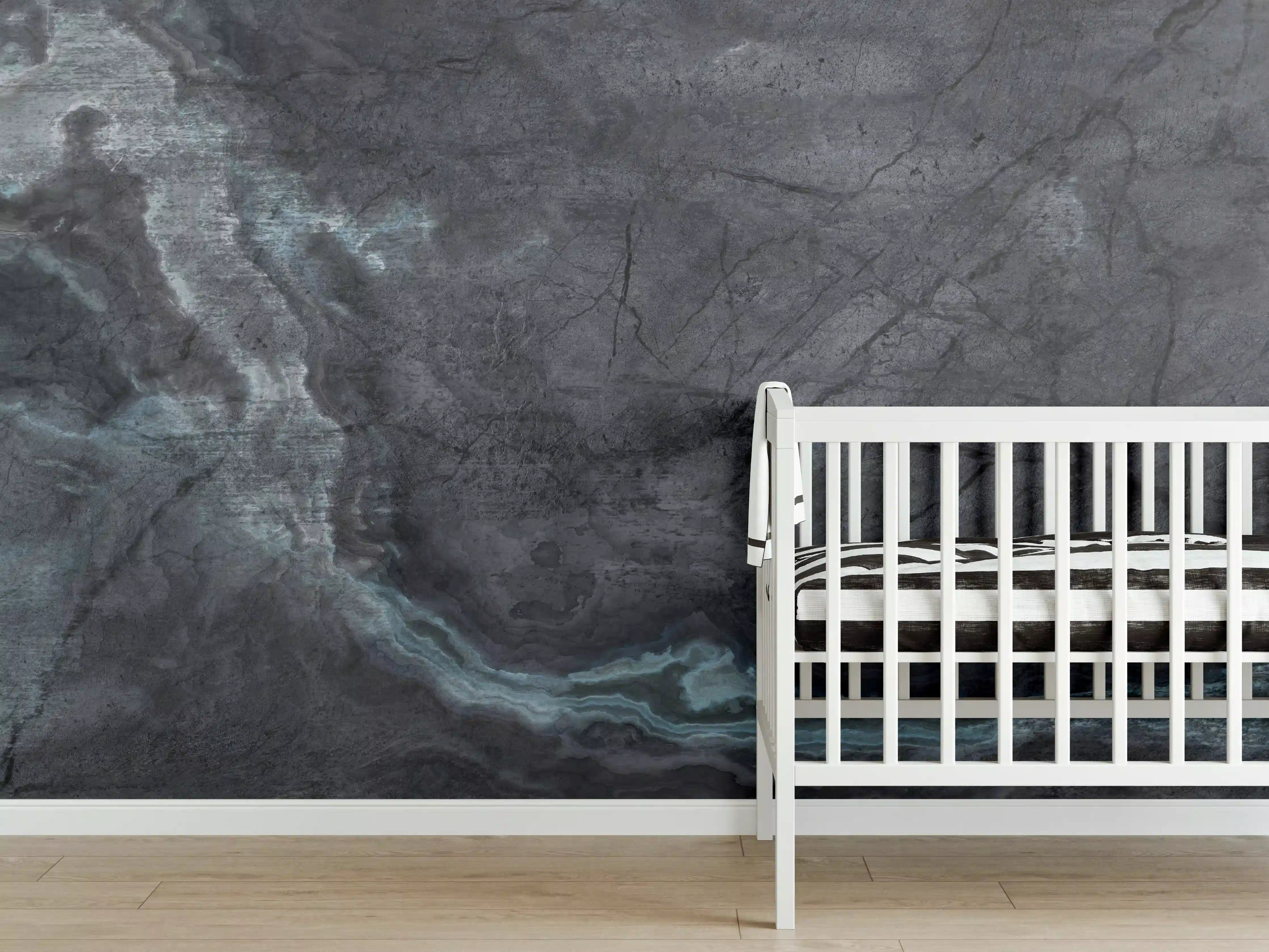Babyzimmer Wandgestaltung - Marmorstein Textur - Elegant