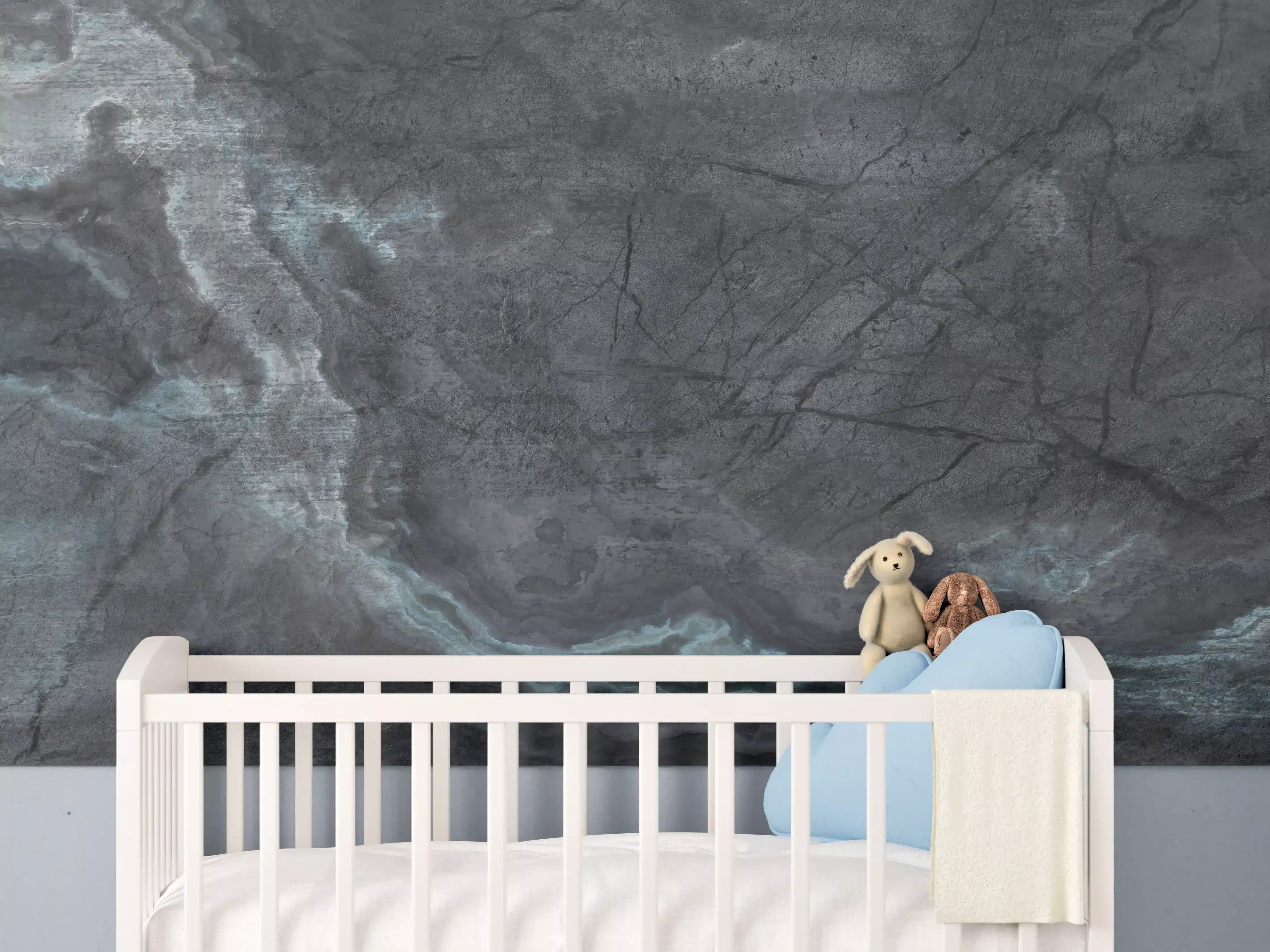 Babyzimmer Wandgestaltung - Marmorstein Textur - Elegant