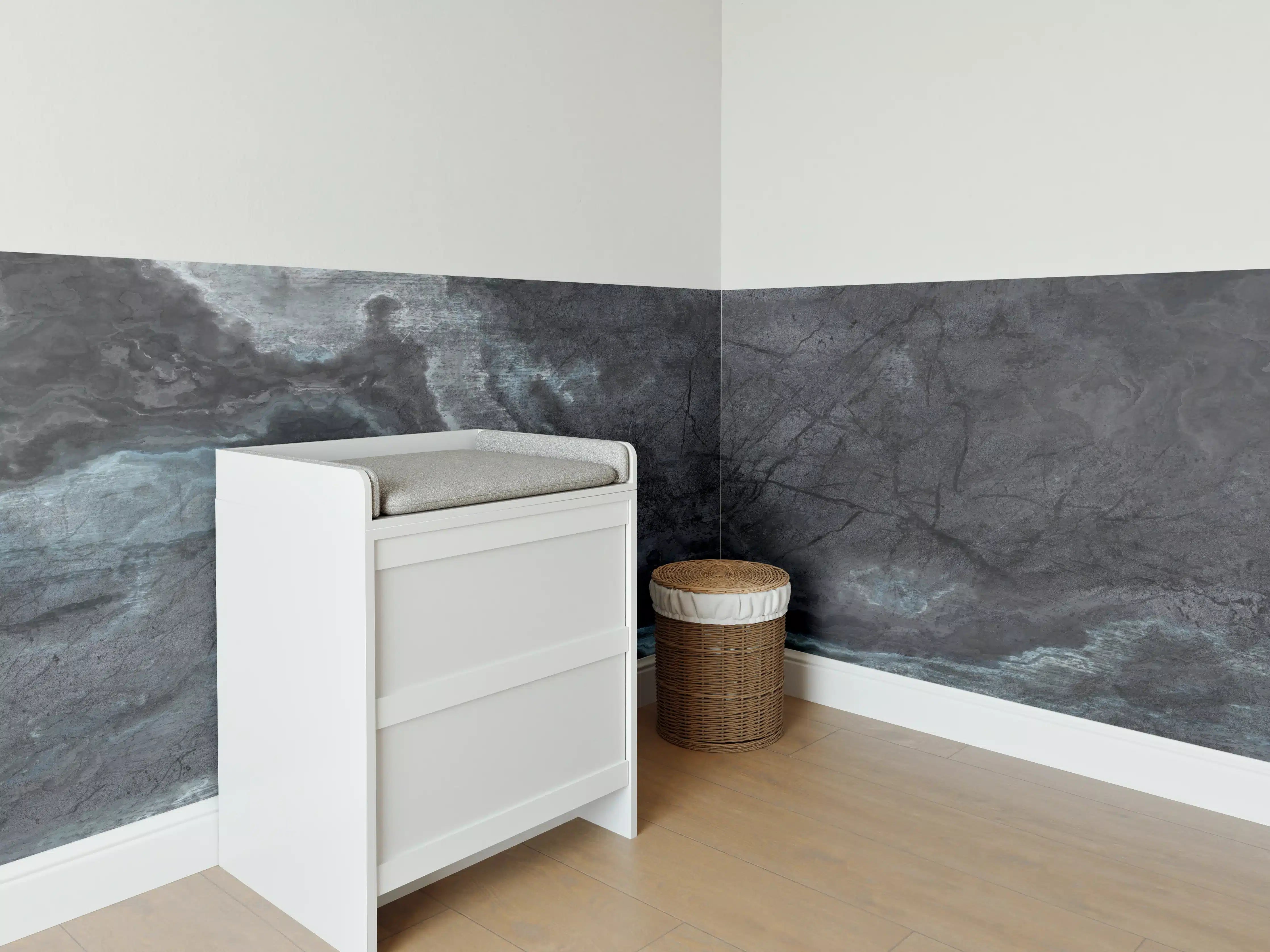 Babyzimmer Wandgestaltung - Marmorstein Textur - Elegant