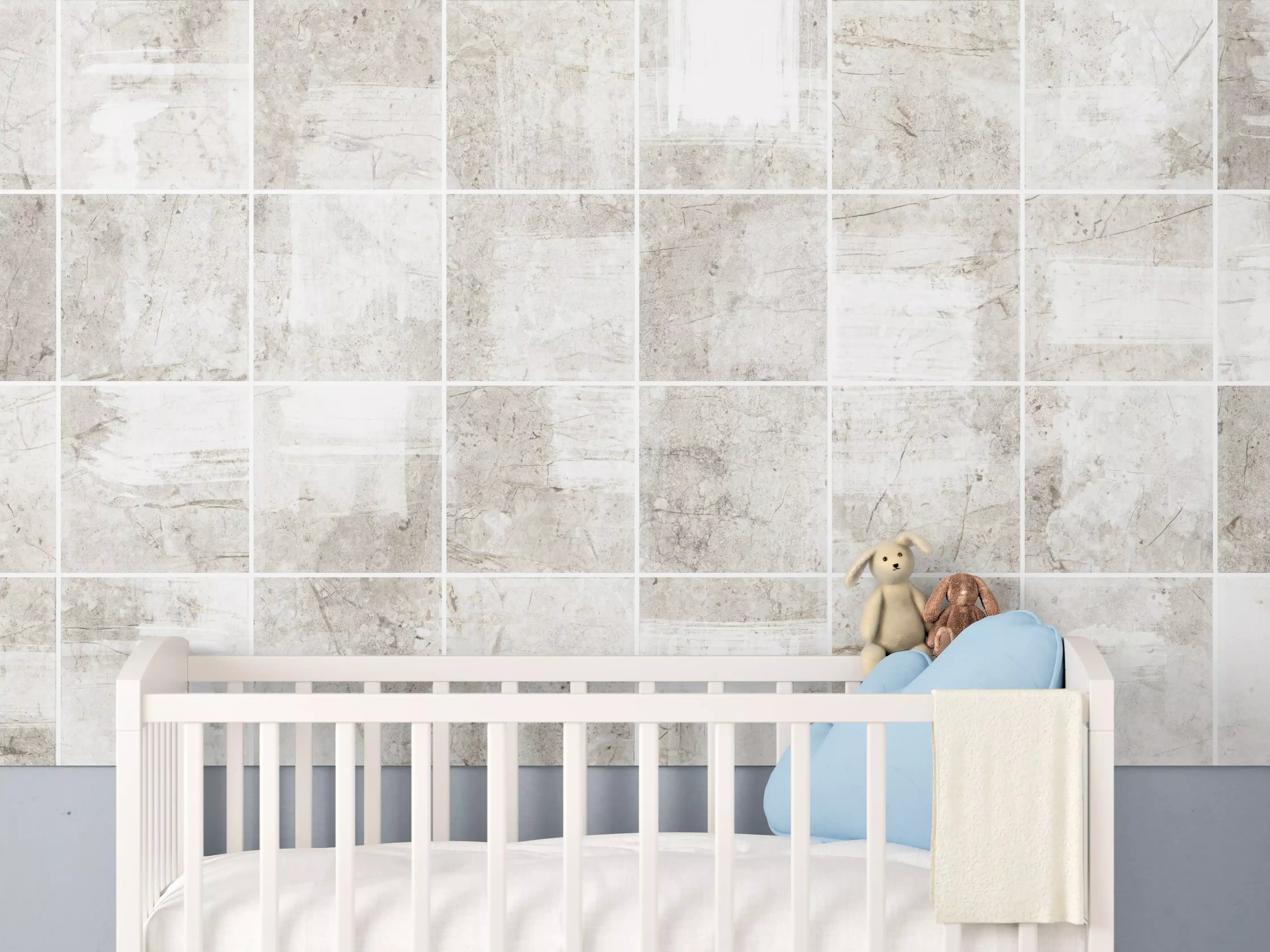 Babyzimmer Wandgestaltung - Marmortextur - Bürsteneffekt