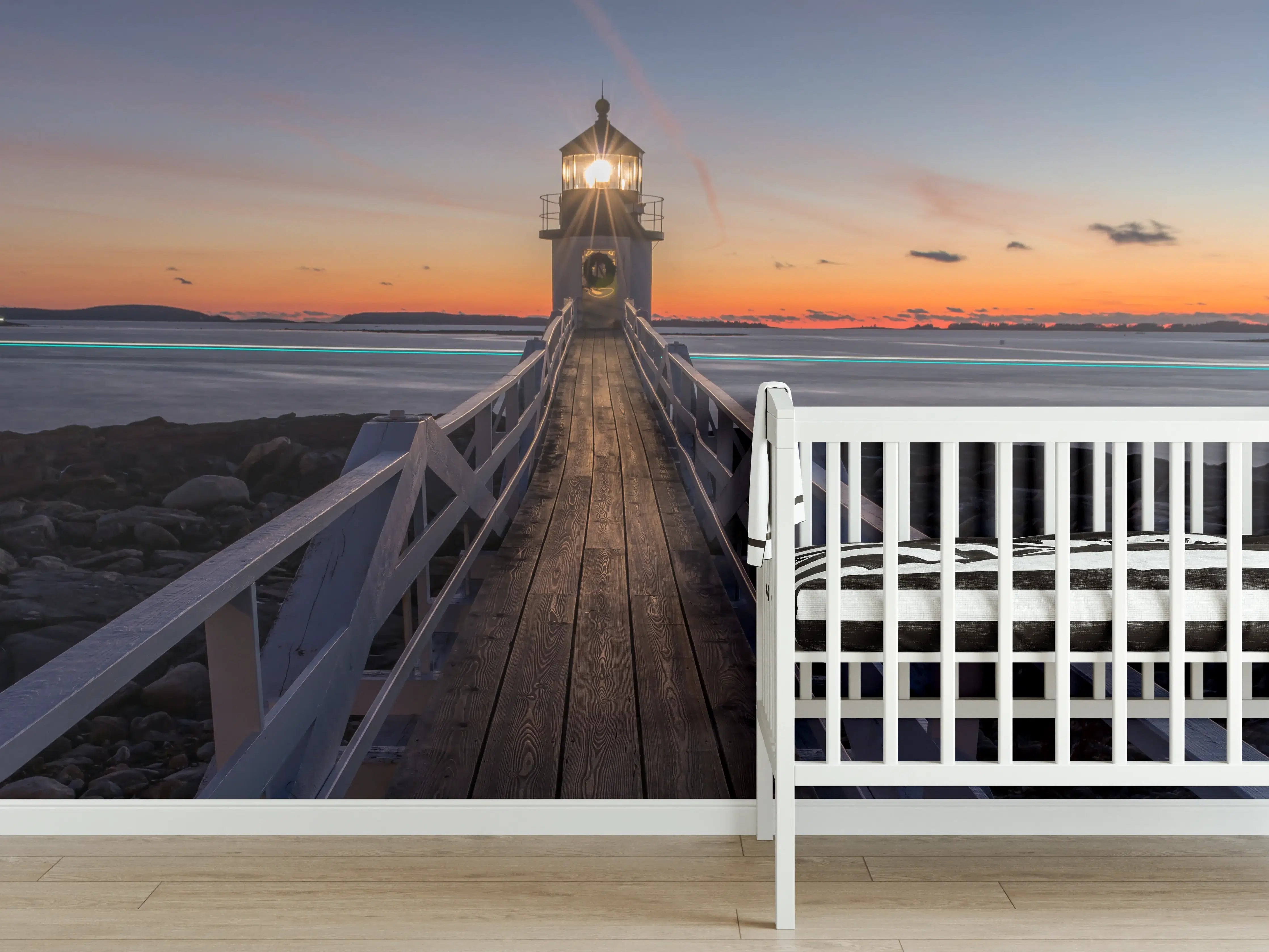 Babyzimmer Wandgestaltung - Marshall Point Leuchtturm in Amerika