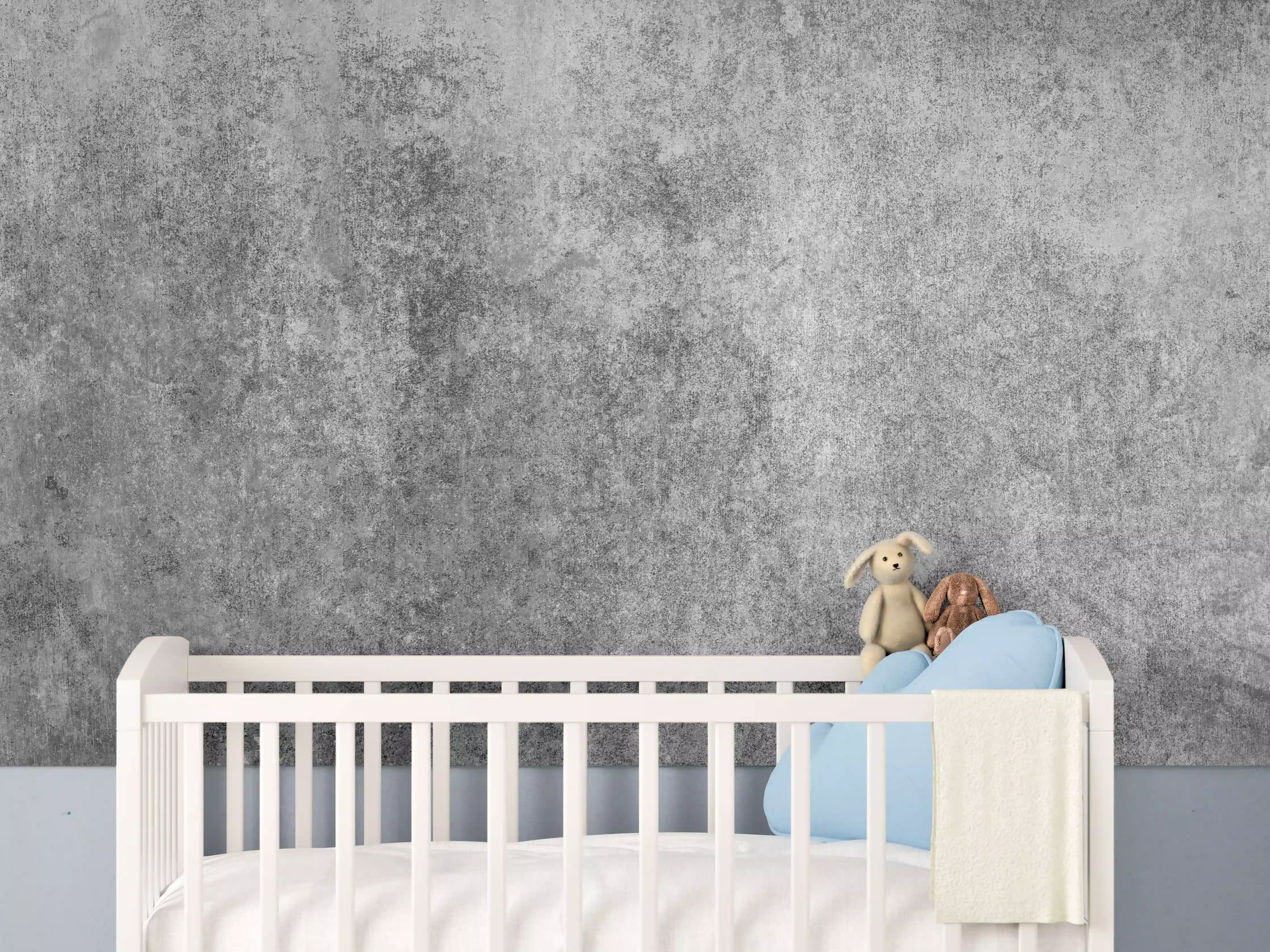 Babyzimmer Wandgestaltung - Massiver dunkelgrauer Beton