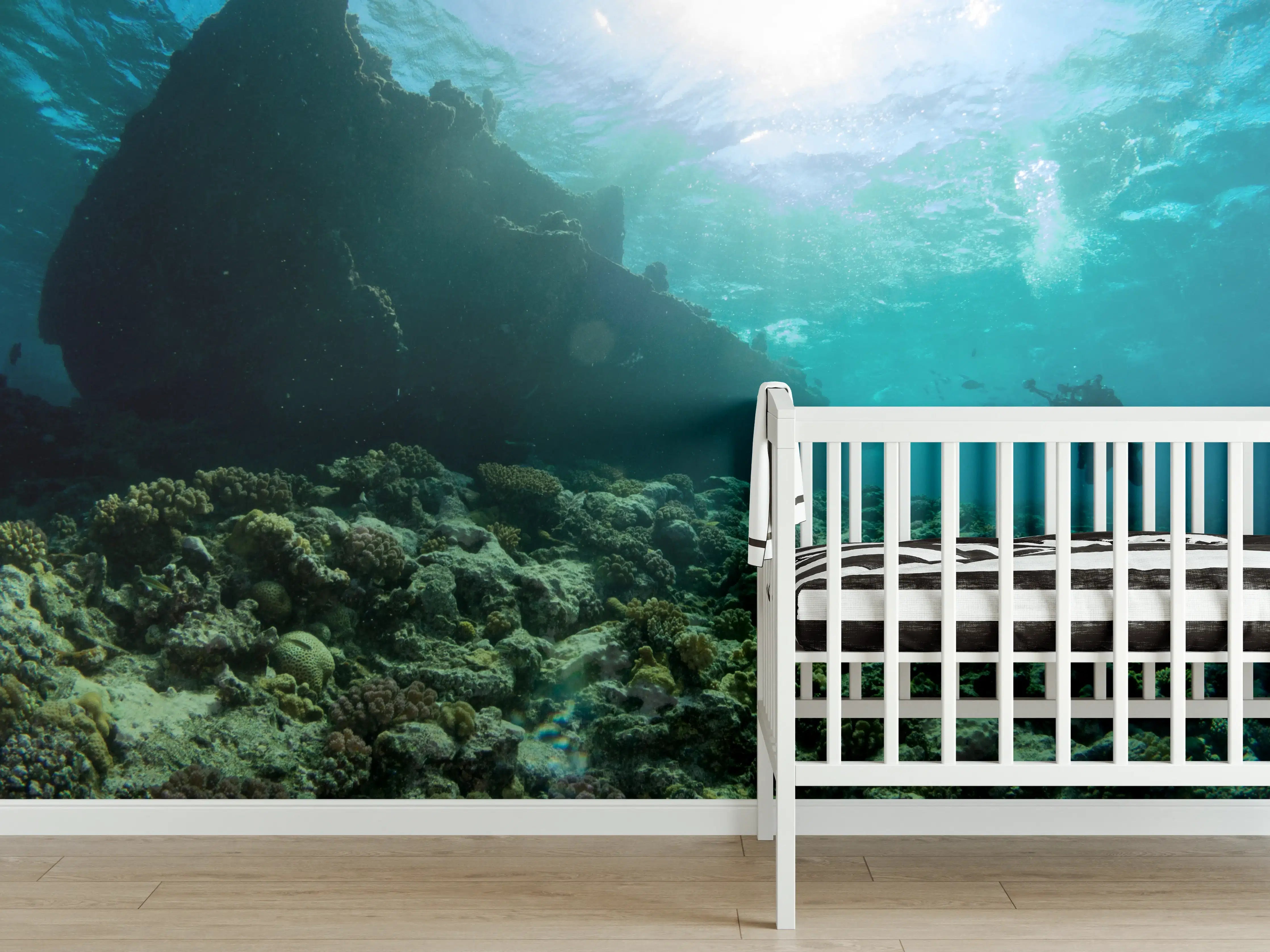 Babyzimmer Wandgestaltung - Meeresboden mit Unterwasserleben