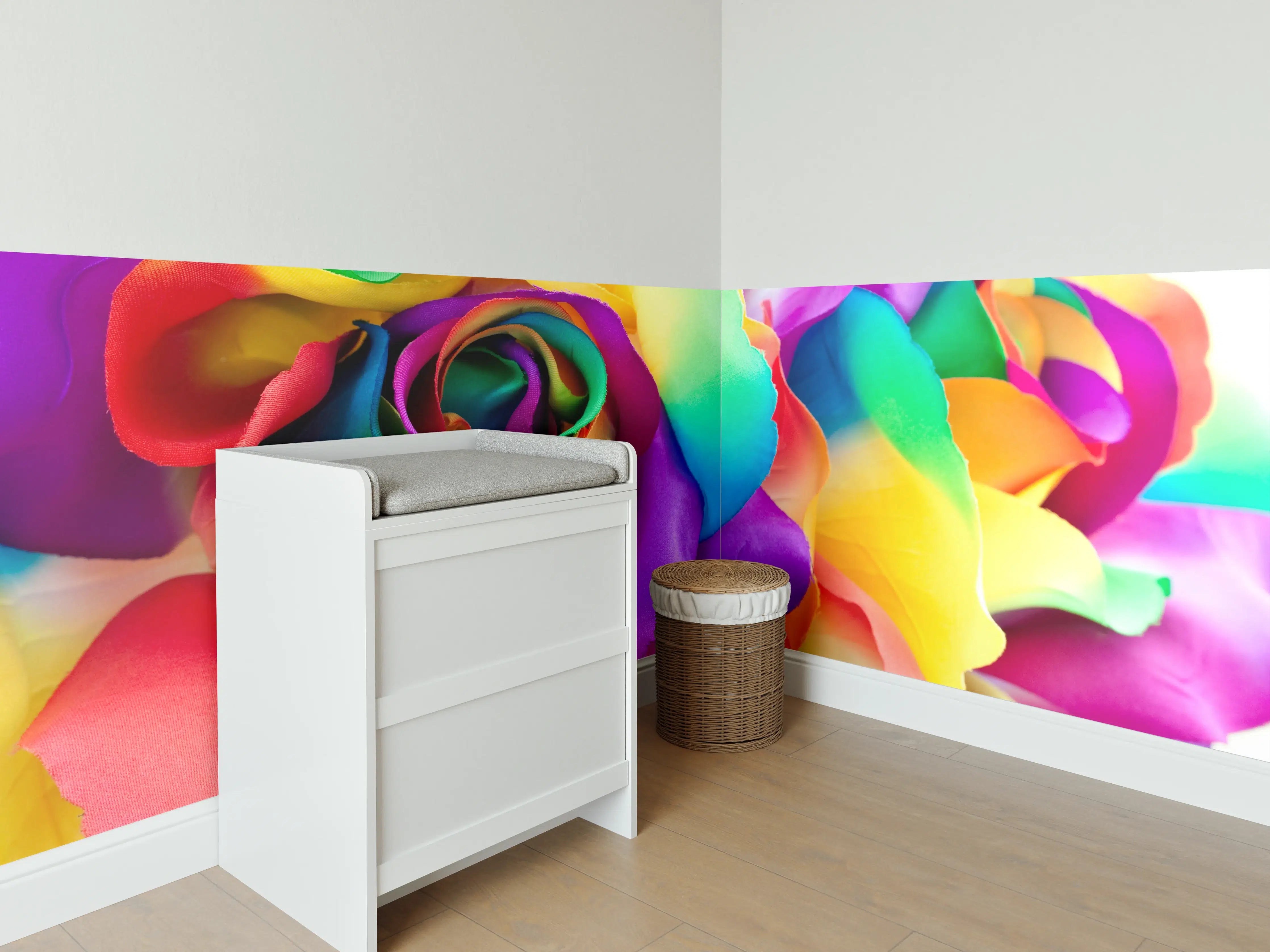 Babyzimmer Wandgestaltung - Mehrfarbige synthetische Rose