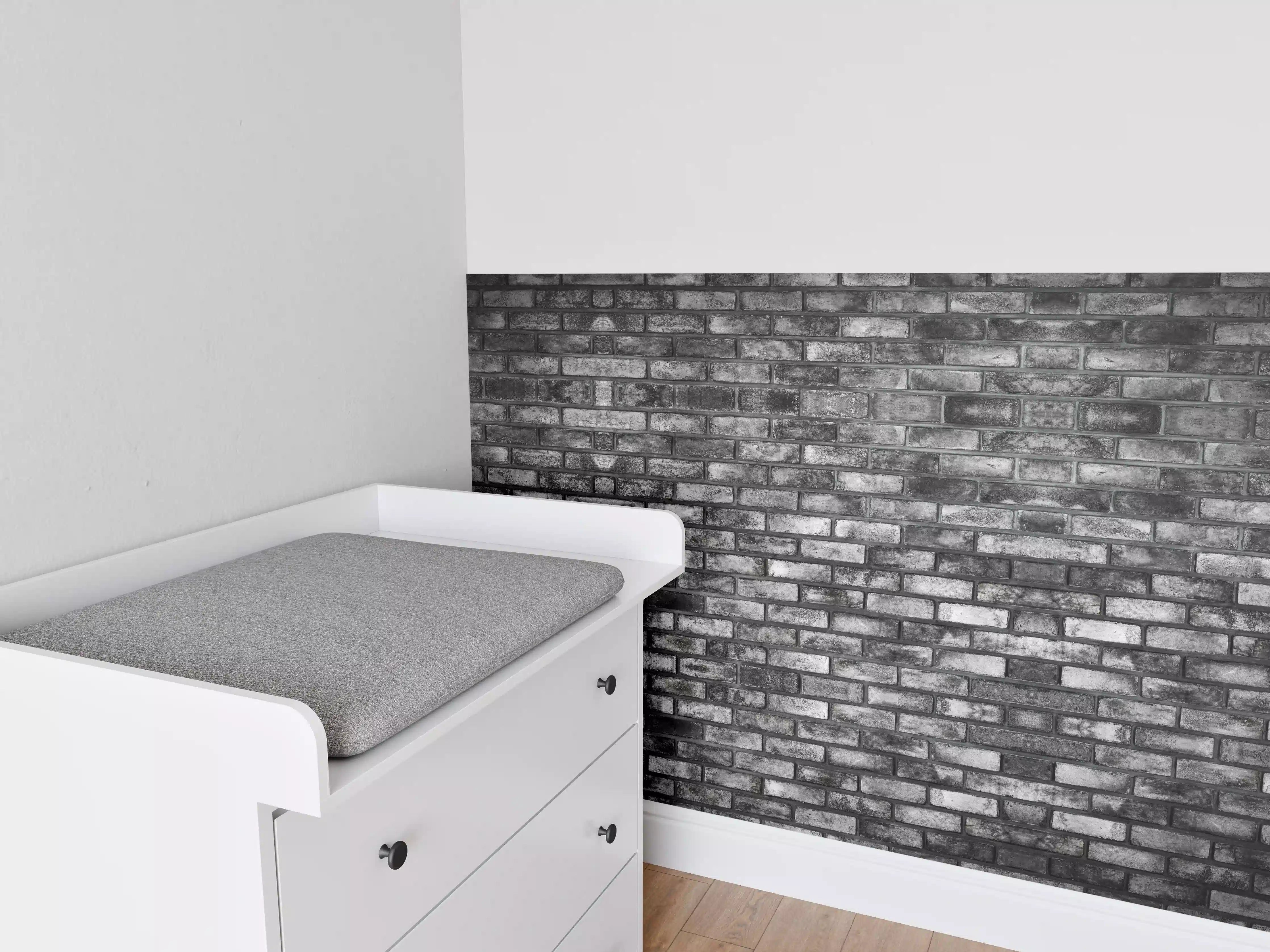 Babyzimmer Wandgestaltung - Metallische Steinstruktur