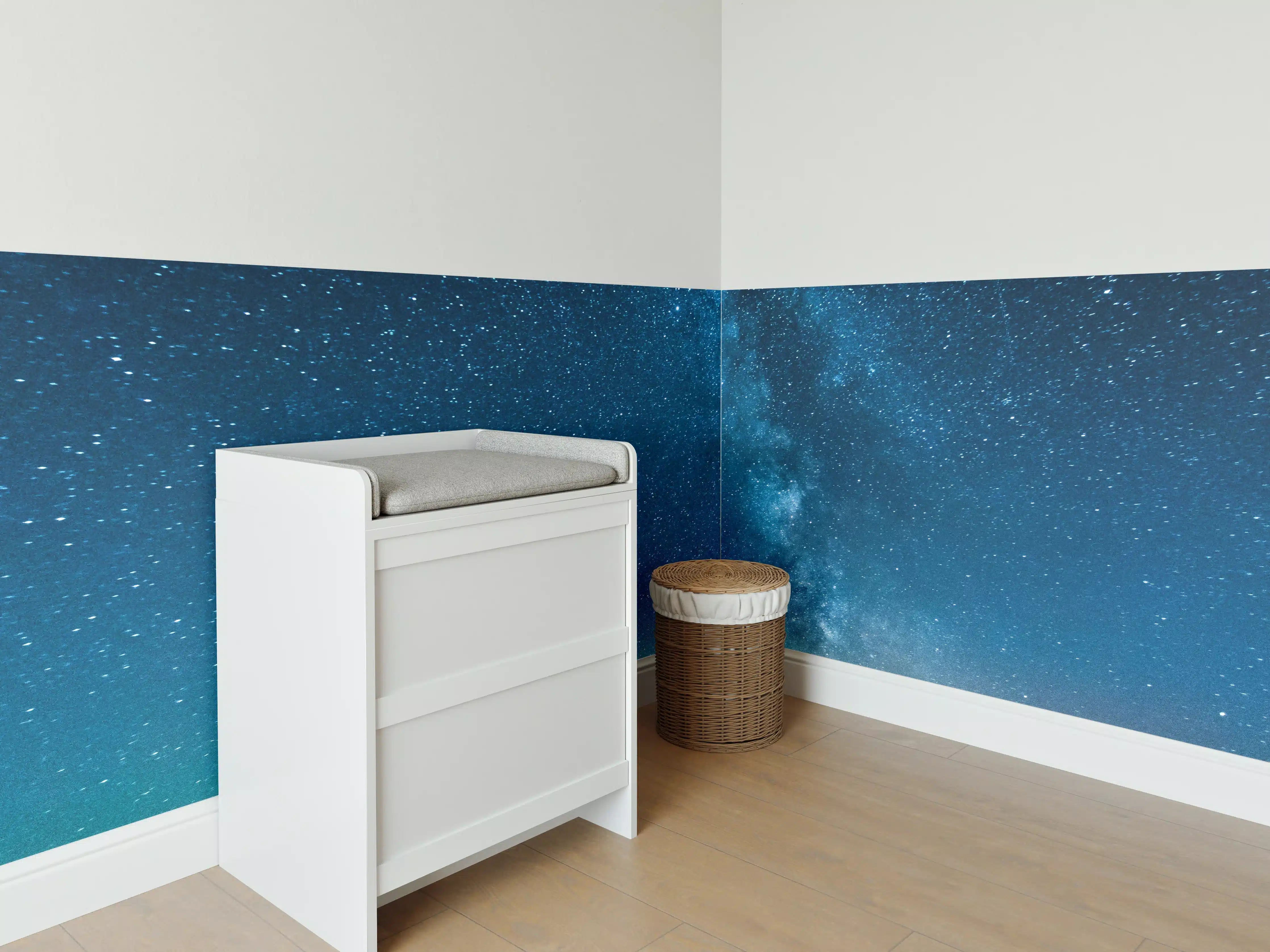 Babyzimmer Wandgestaltung - Milchstraße bei Nacht über der Nordsee