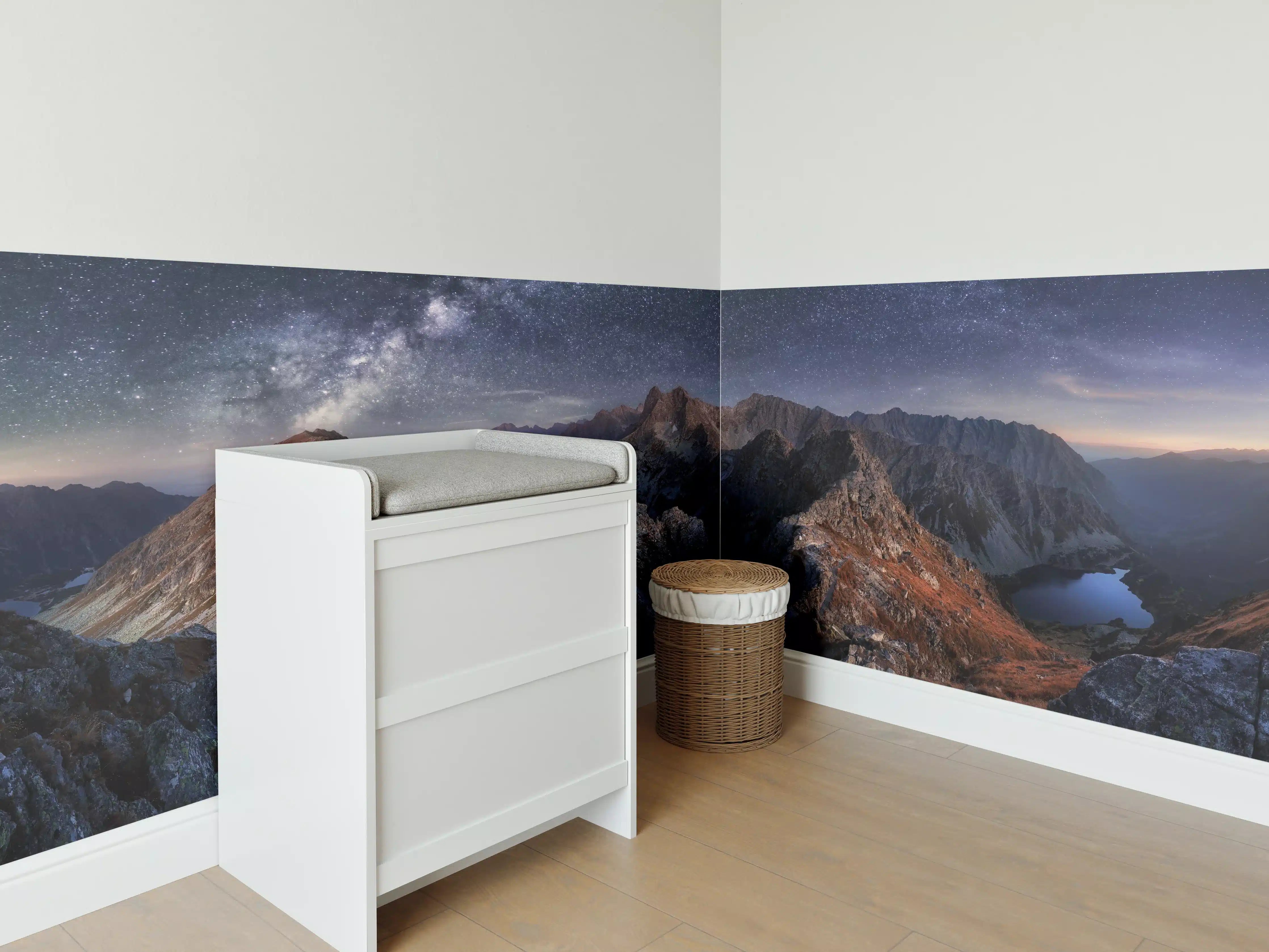 Babyzimmer Wandgestaltung - Milchstraße über Tatra Gebirgspanorama