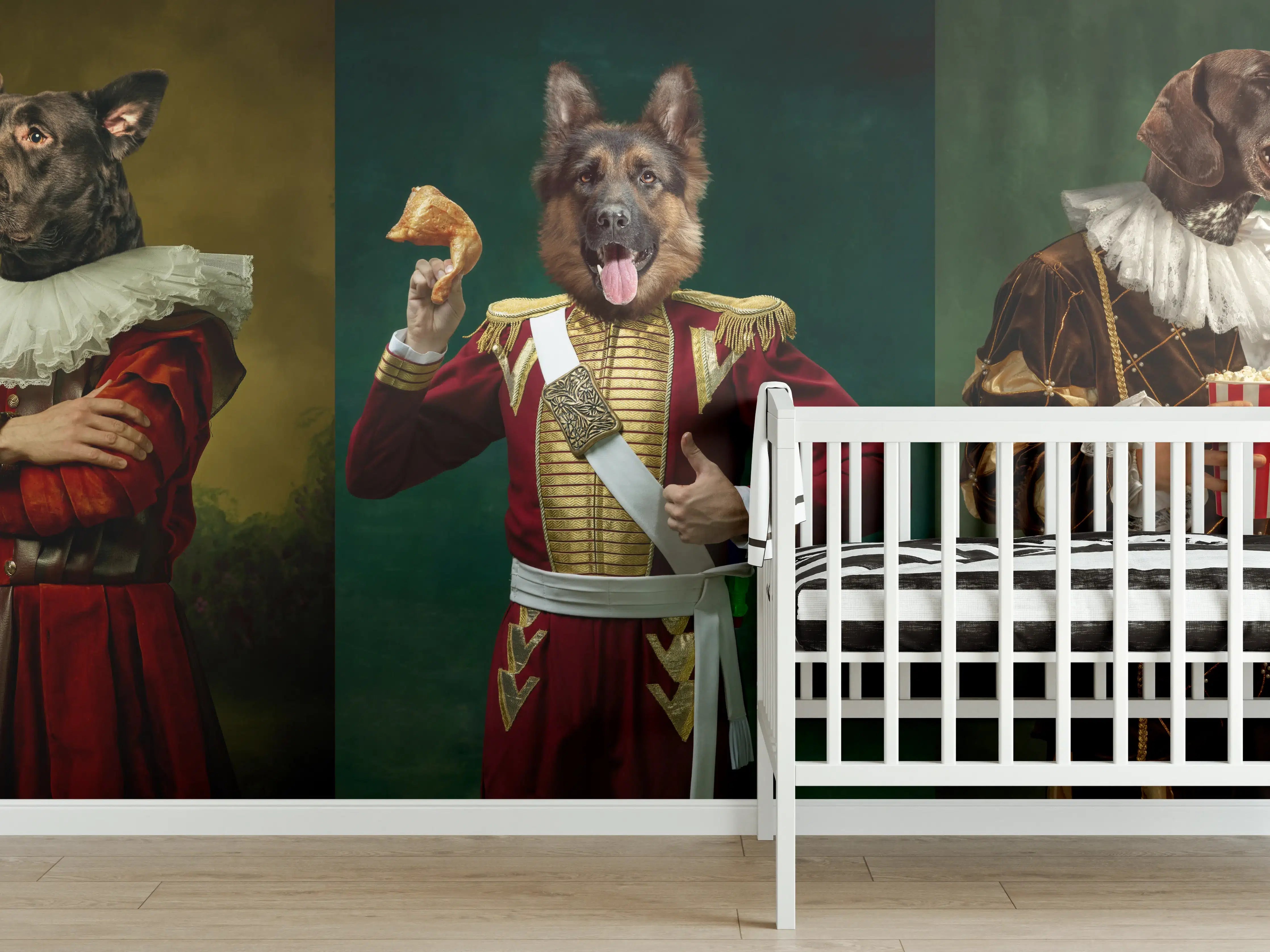 Babyzimmer Wandgestaltung - Mittelalterliche Hundekopf Porträts
