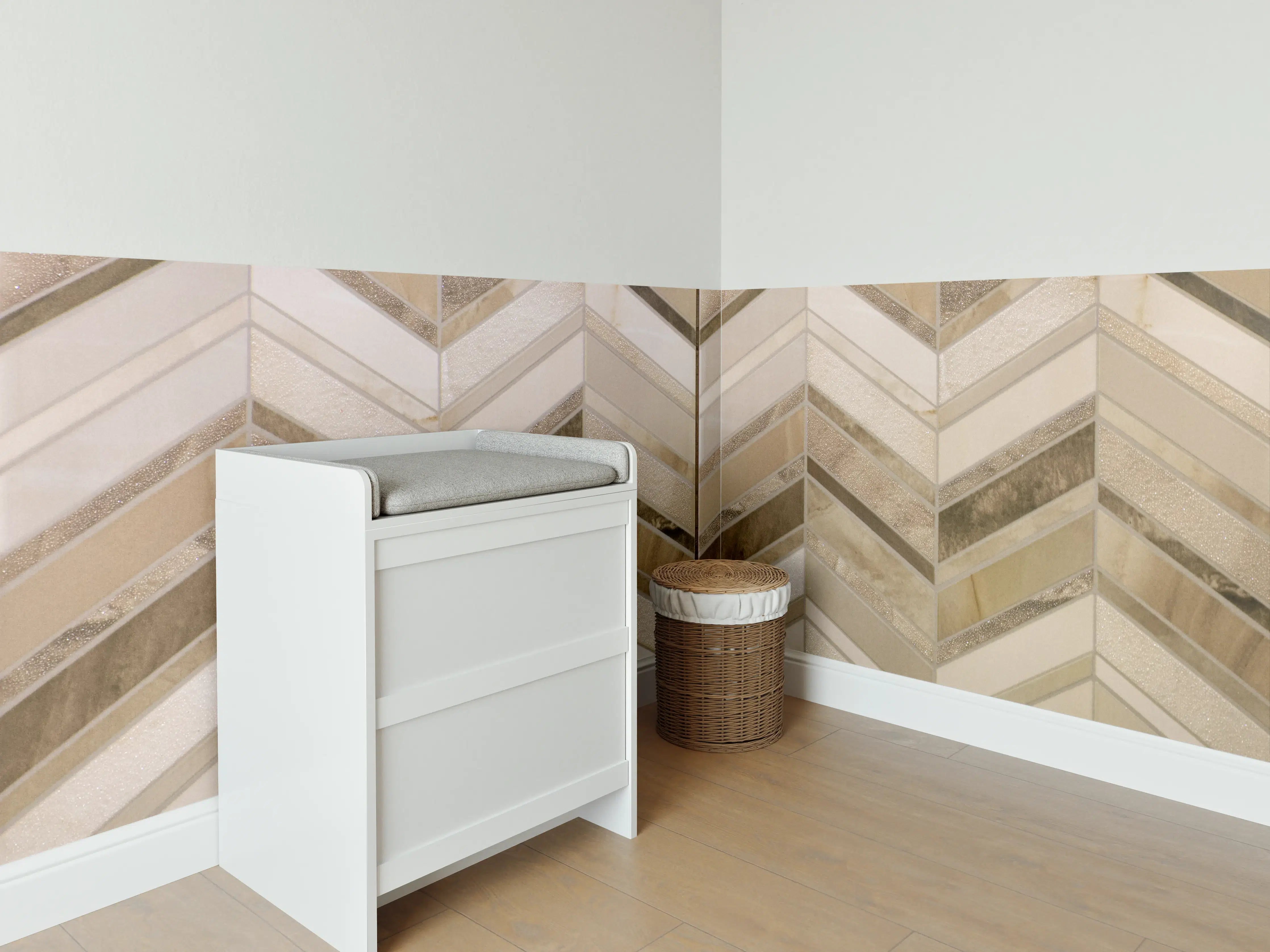 Babyzimmer Wandgestaltung - Moderne Beige-Creme Wandfliesen