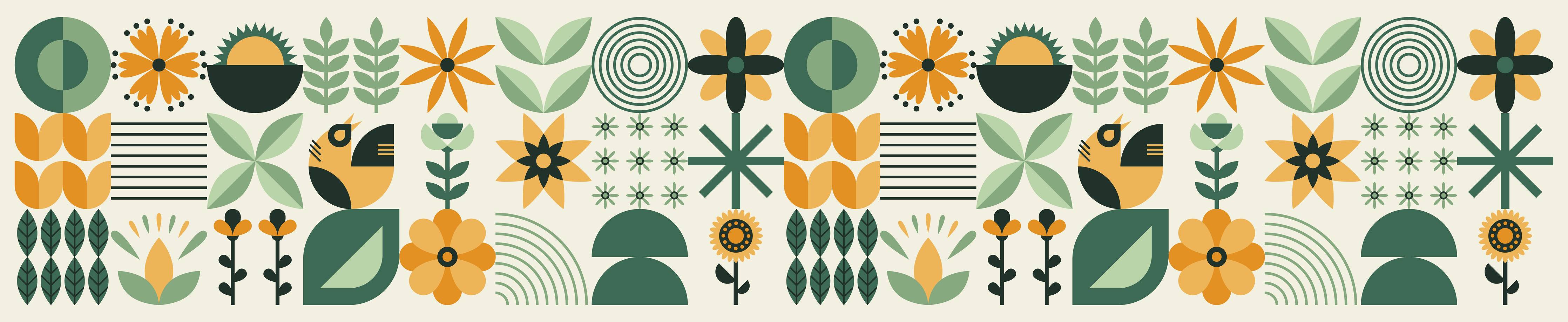 Babyzimmer Wandgestaltung-Moderne Blatt- und Blumendesign in Grüntönen