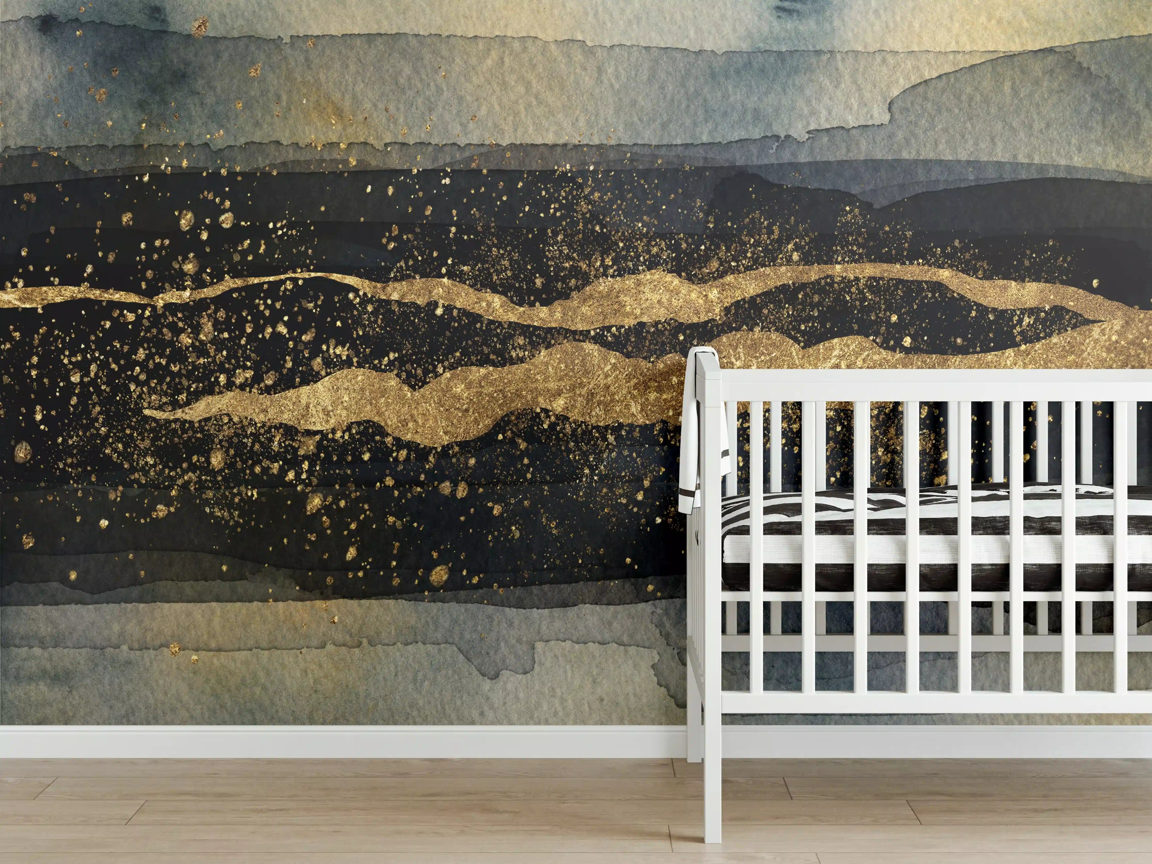 Babyzimmer Wandgestaltung - Moderne Darstellung - Aquarellmalerei