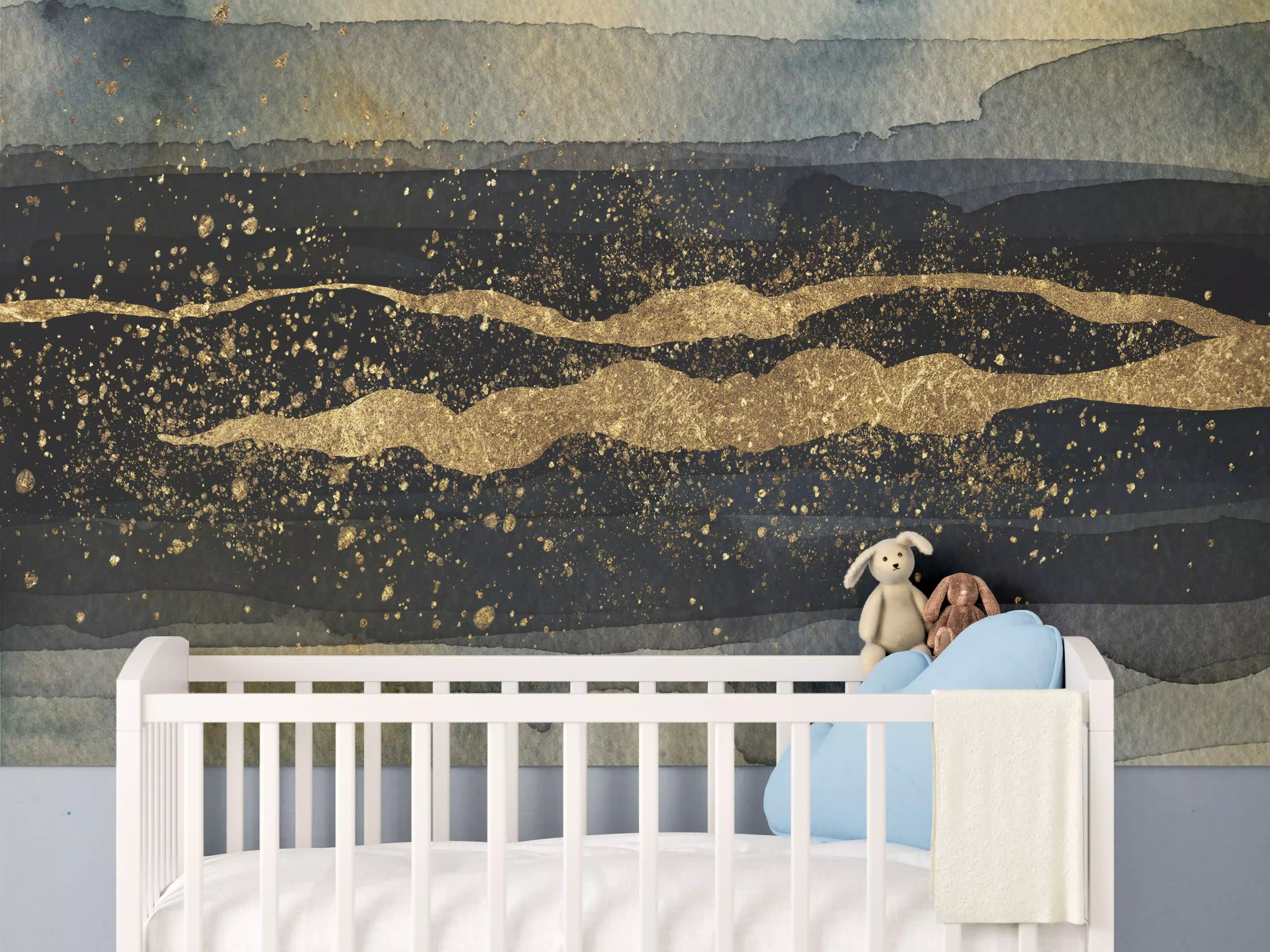 Babyzimmer Wandgestaltung - Moderne Darstellung - Aquarellmalerei