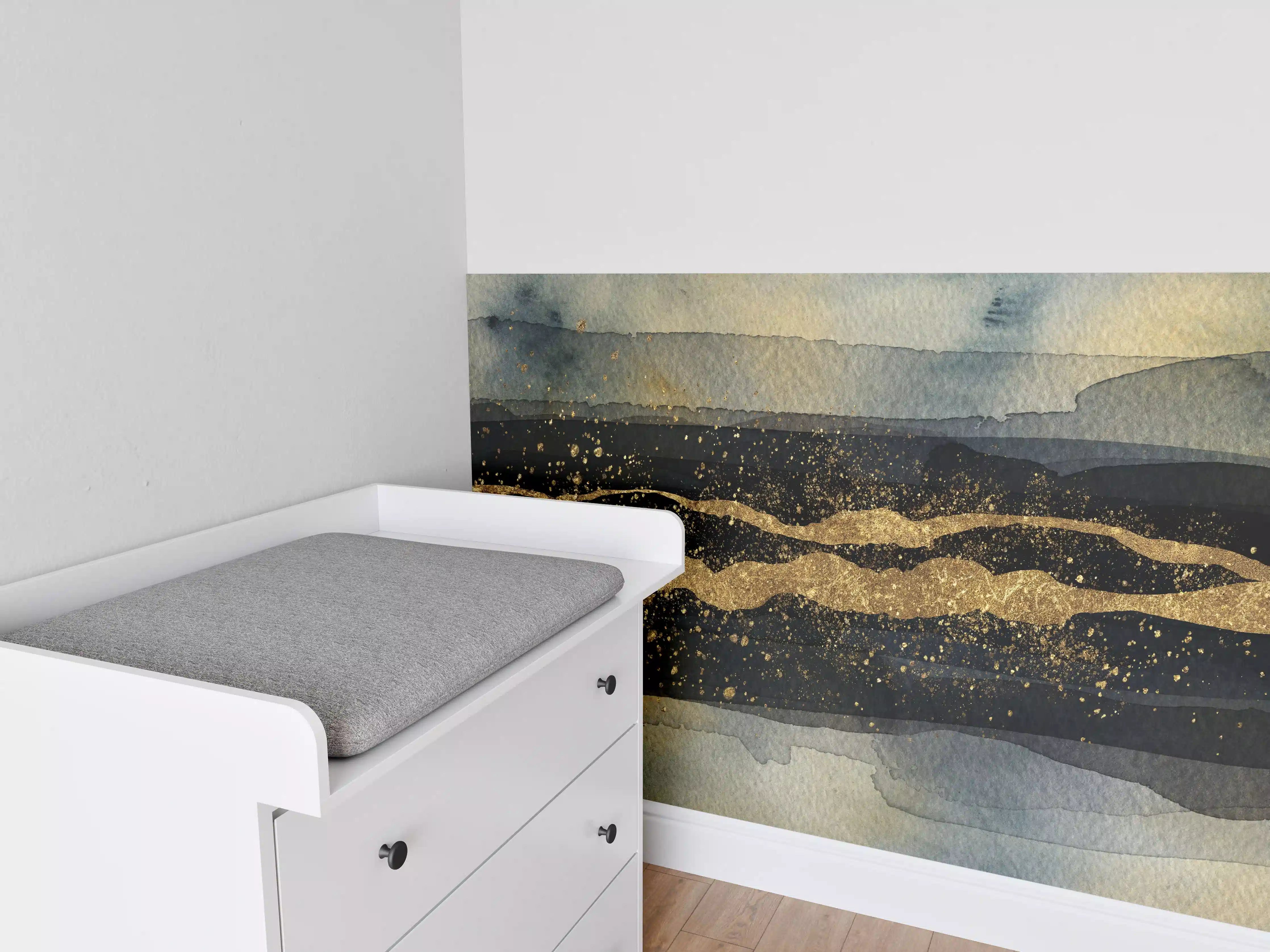 Babyzimmer Wandgestaltung - Moderne Darstellung - Aquarellmalerei