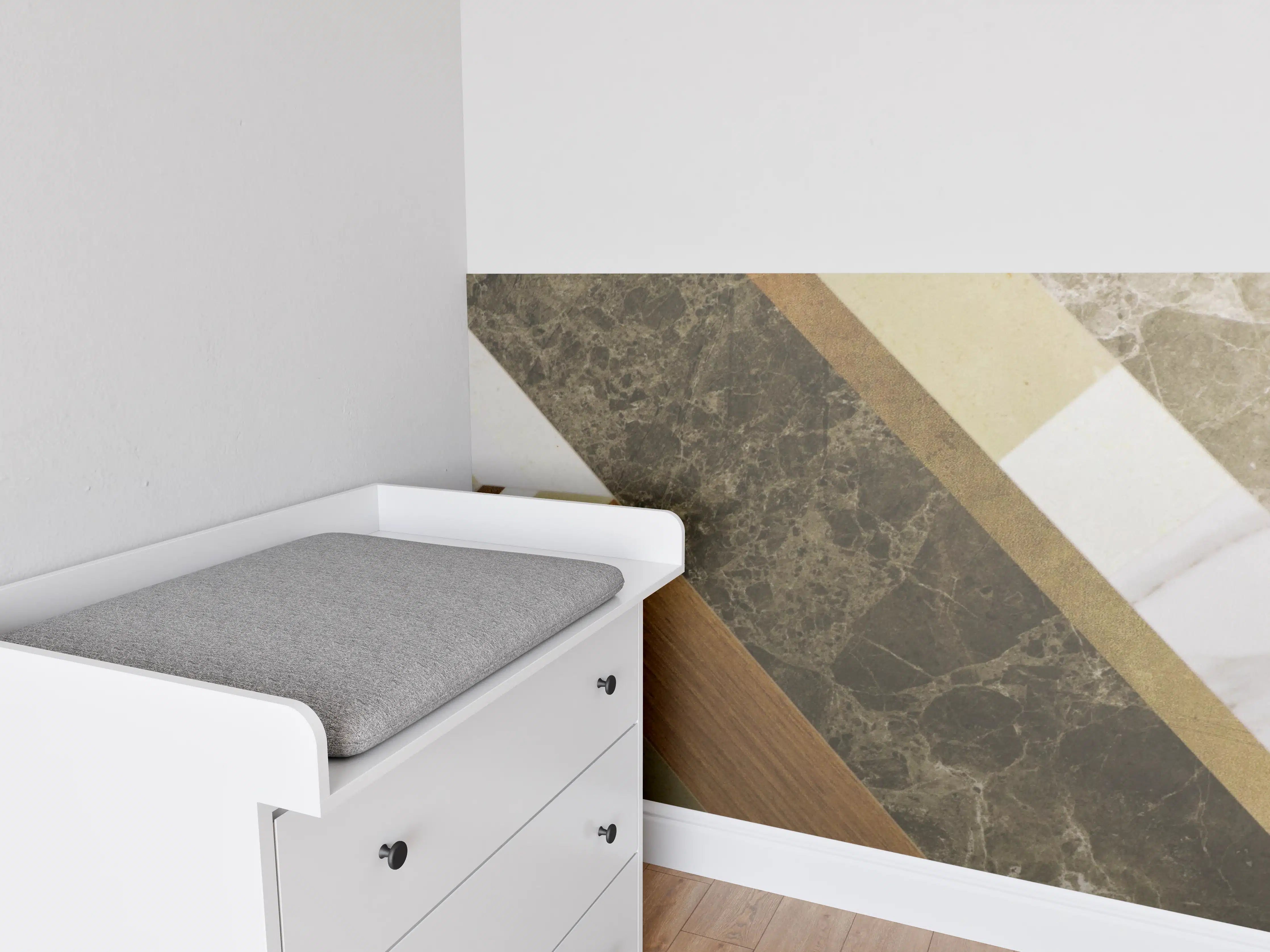 Babyzimmer Wandgestaltung - Moderne Geometrie mit natürlichen Erdtönen