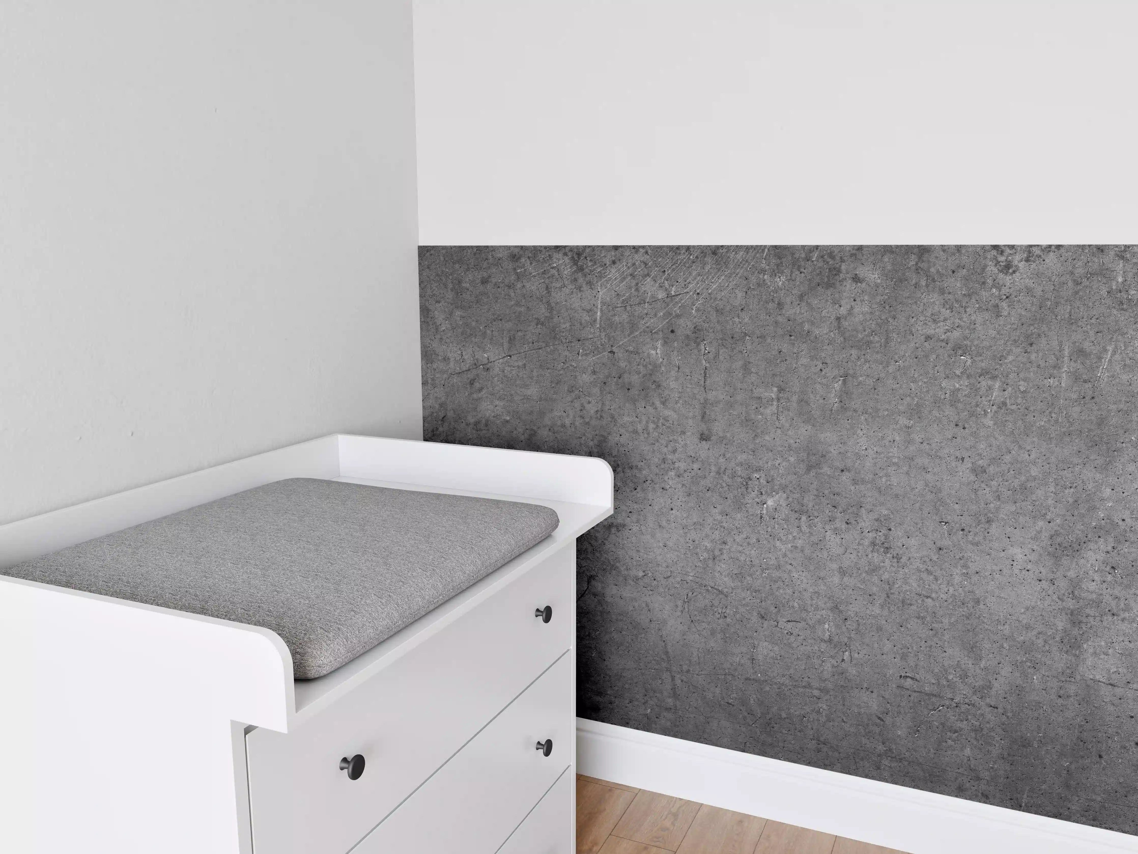 Babyzimmer Wandgestaltung - Moderne Grau-Schwarze Betonoptik