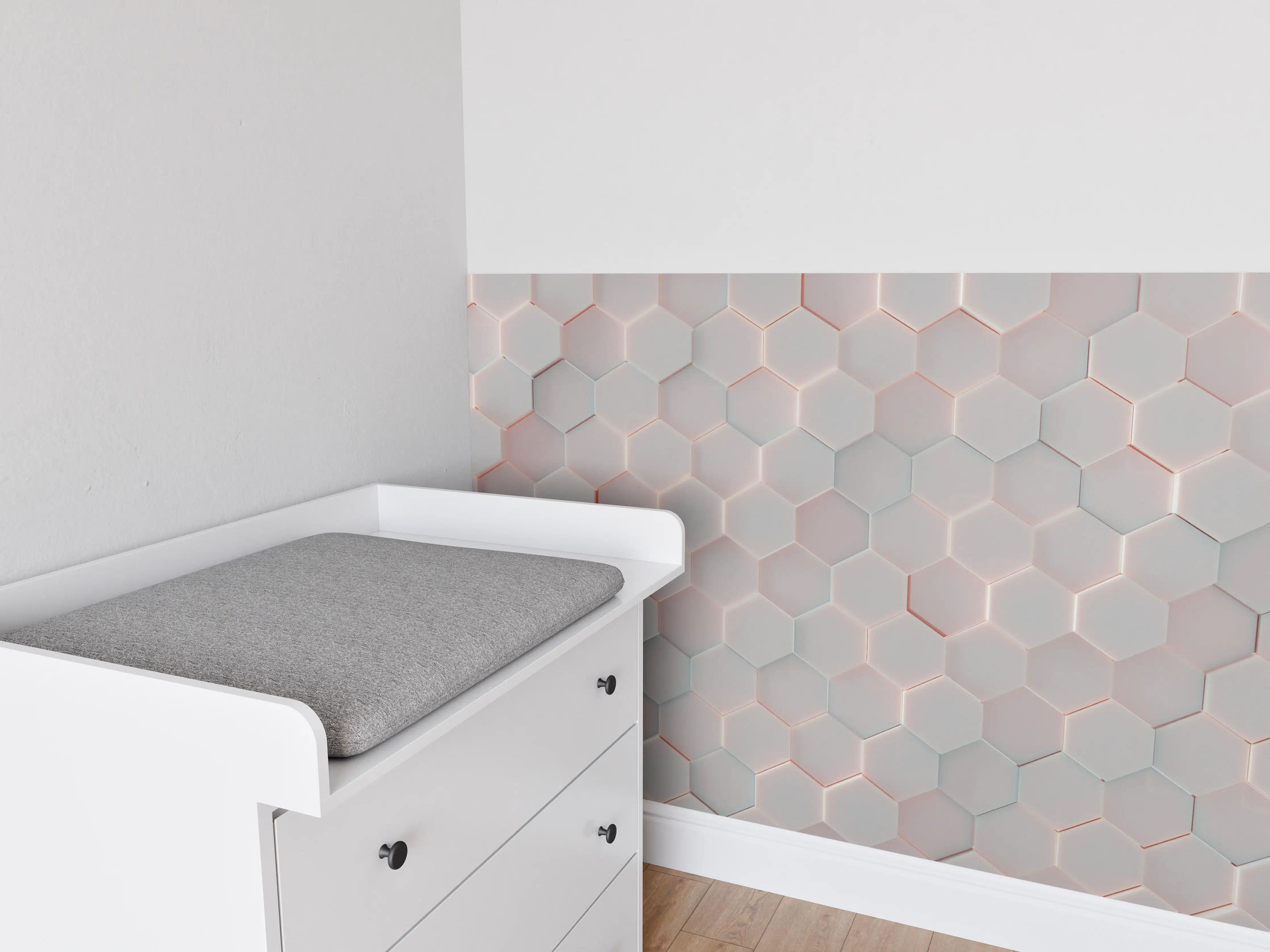 Babyzimmer Wandgestaltung - Moderne Hexagon Wandgestaltung
