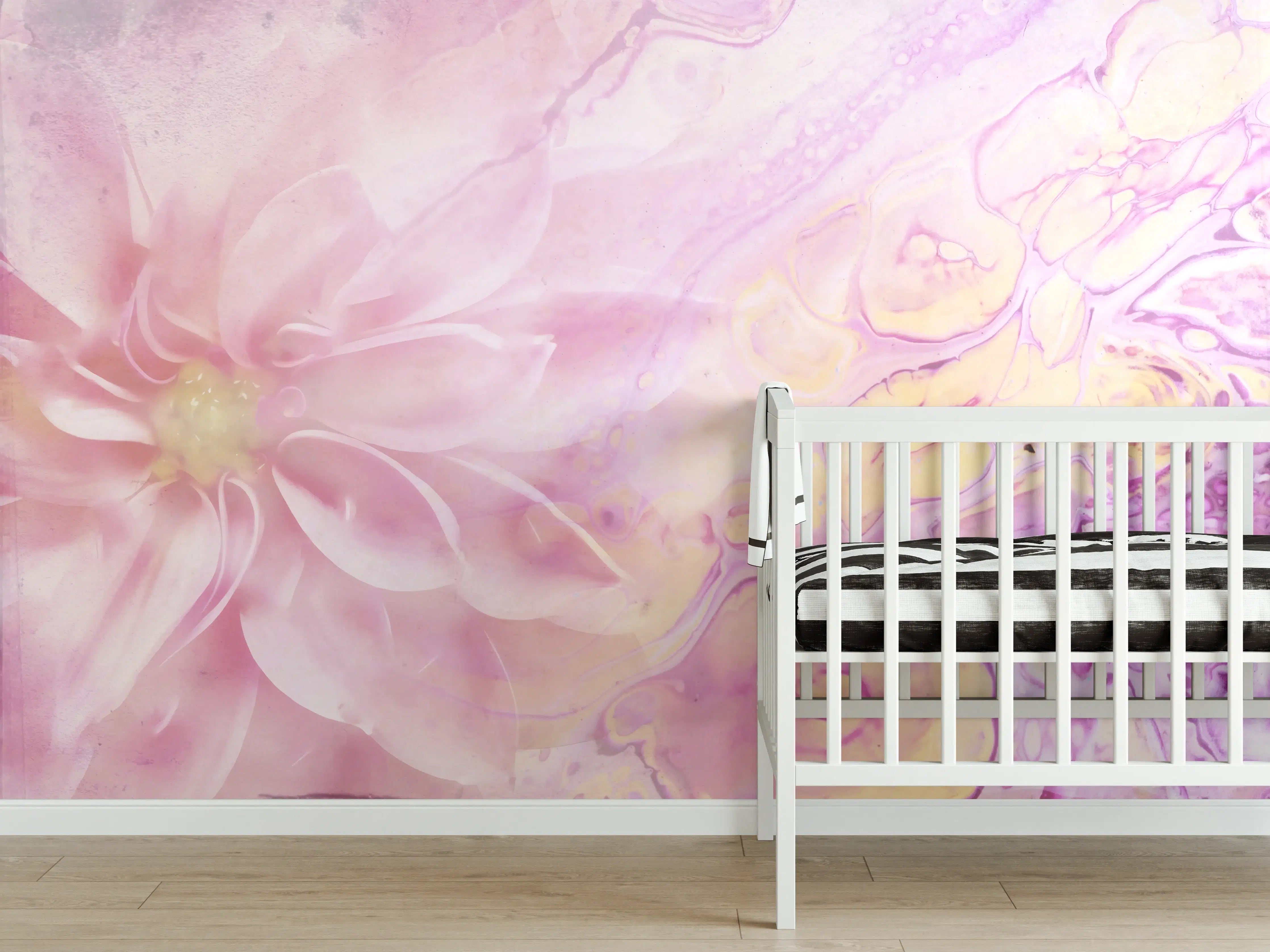 Babyzimmer Wandgestaltung - Moderne Kunst - Floral