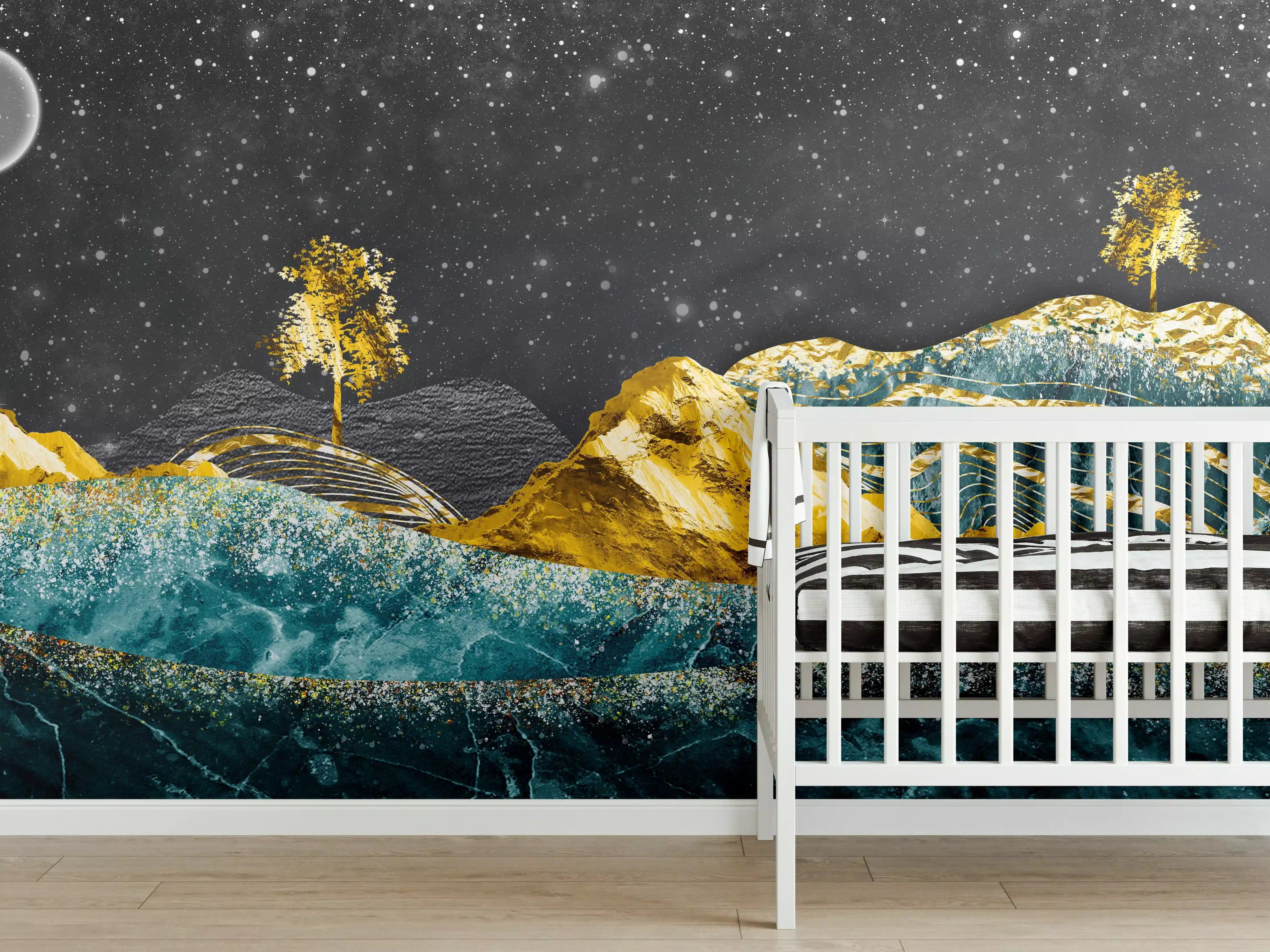 Babyzimmer Wandgestaltung - Moderne Kunst - Landschaft