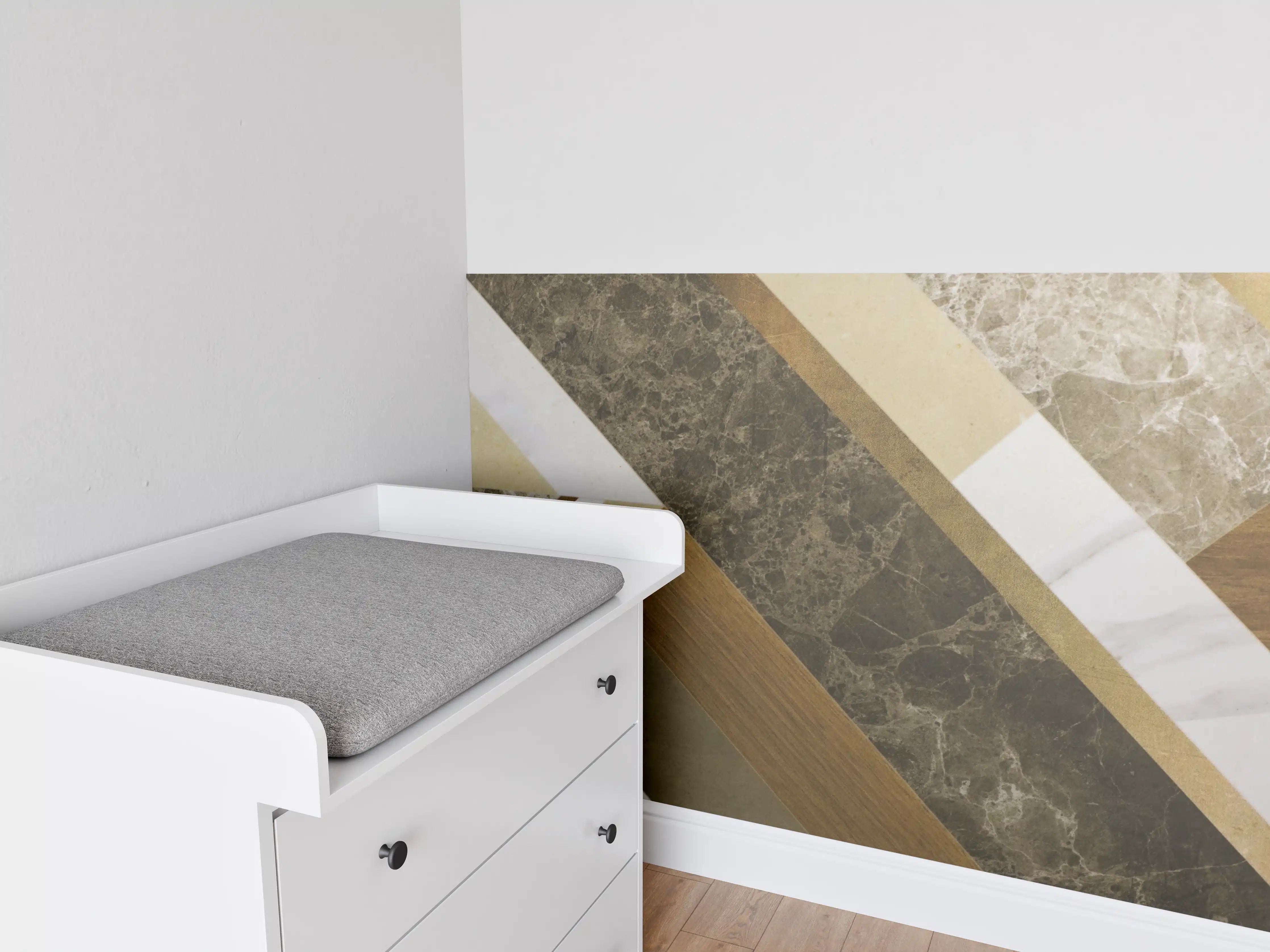 Babyzimmer Wandgestaltung - Moderne Marmorfliesen im Naturstein-Look